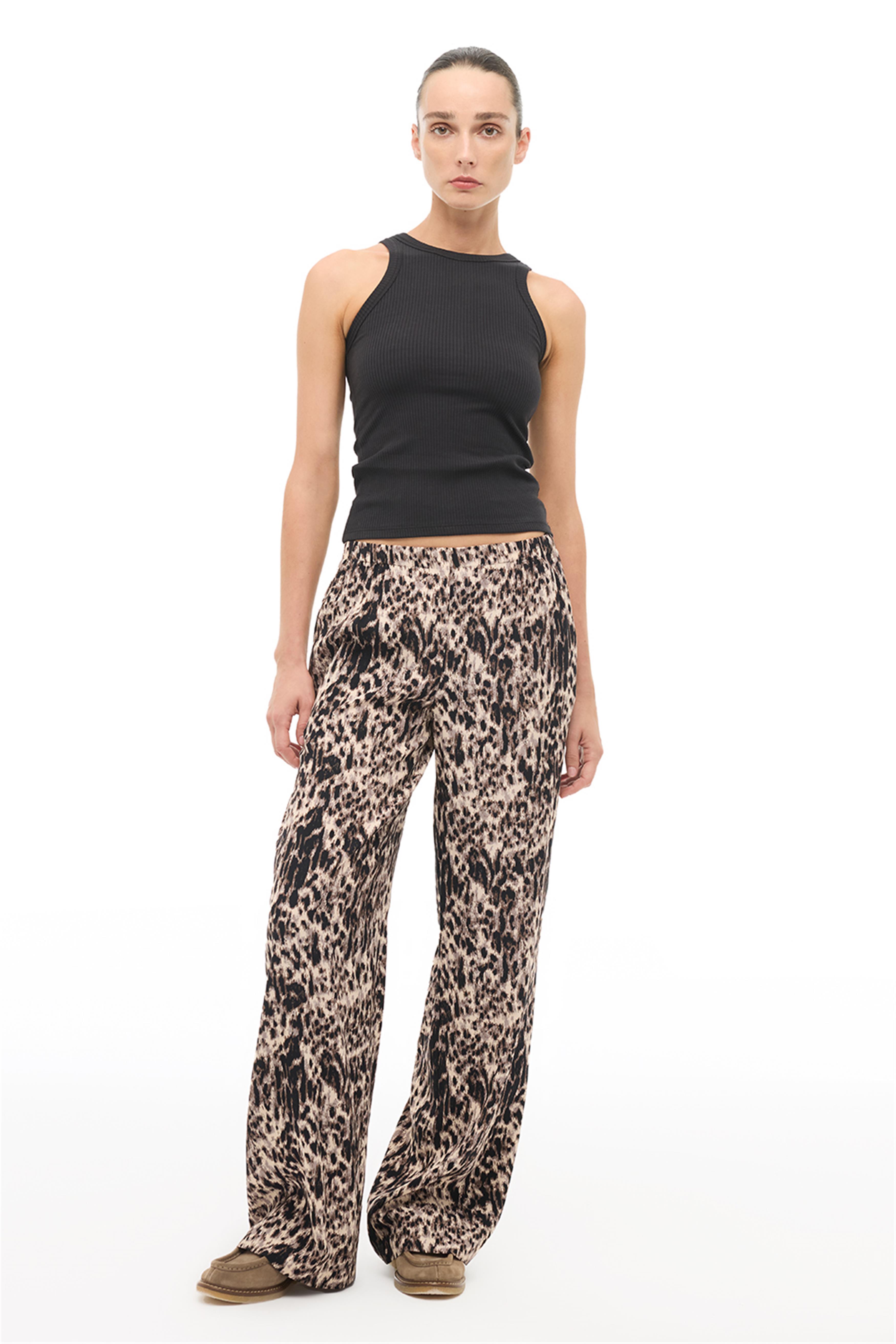 Kahverengi Yüksek Bel Boru Paça Pantolon