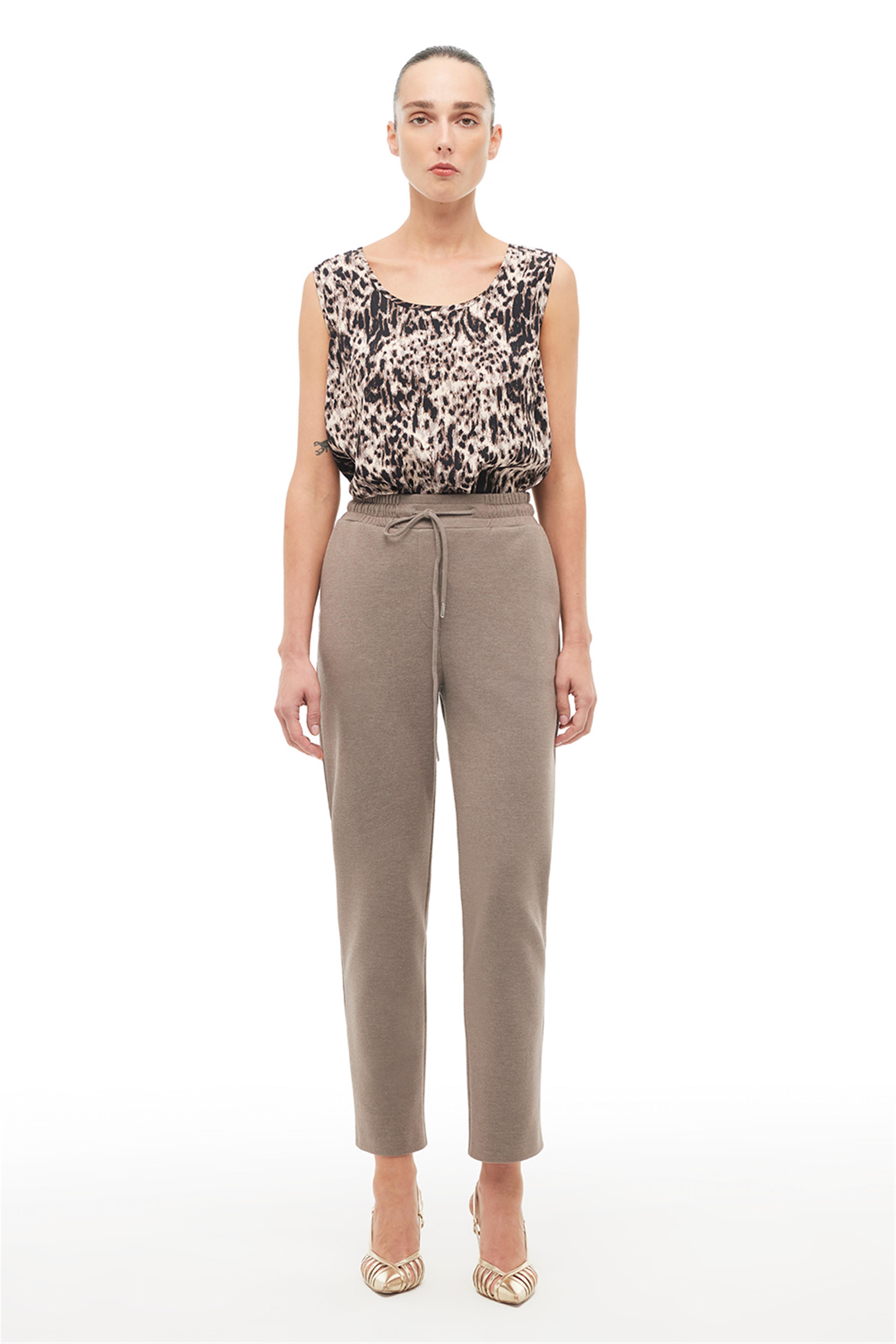 Kahverengi Yüksek Bel Havuç Pnatolon