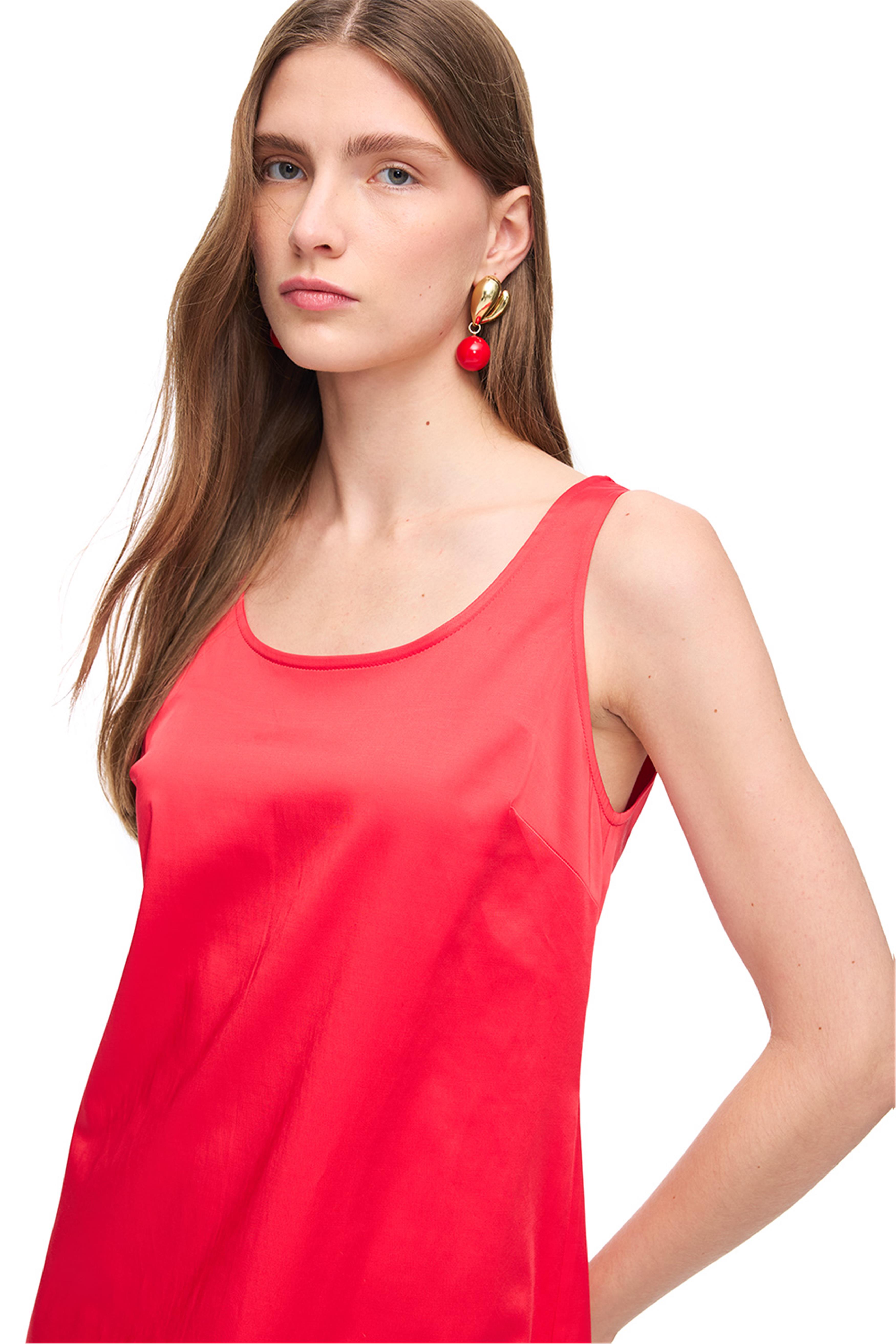 Kırmızı Fermuarlı Mini Kırmızı Elbise