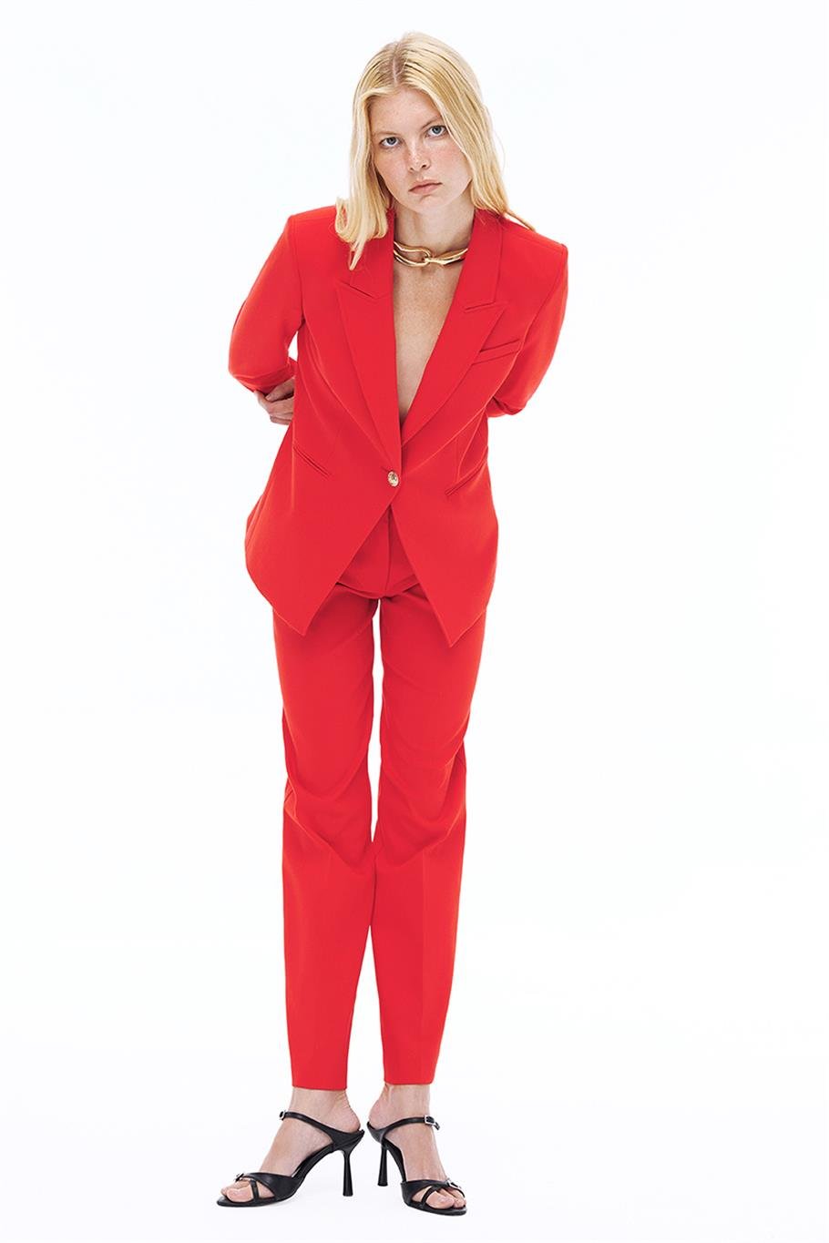 Kırmızı Slim Fit Ceket