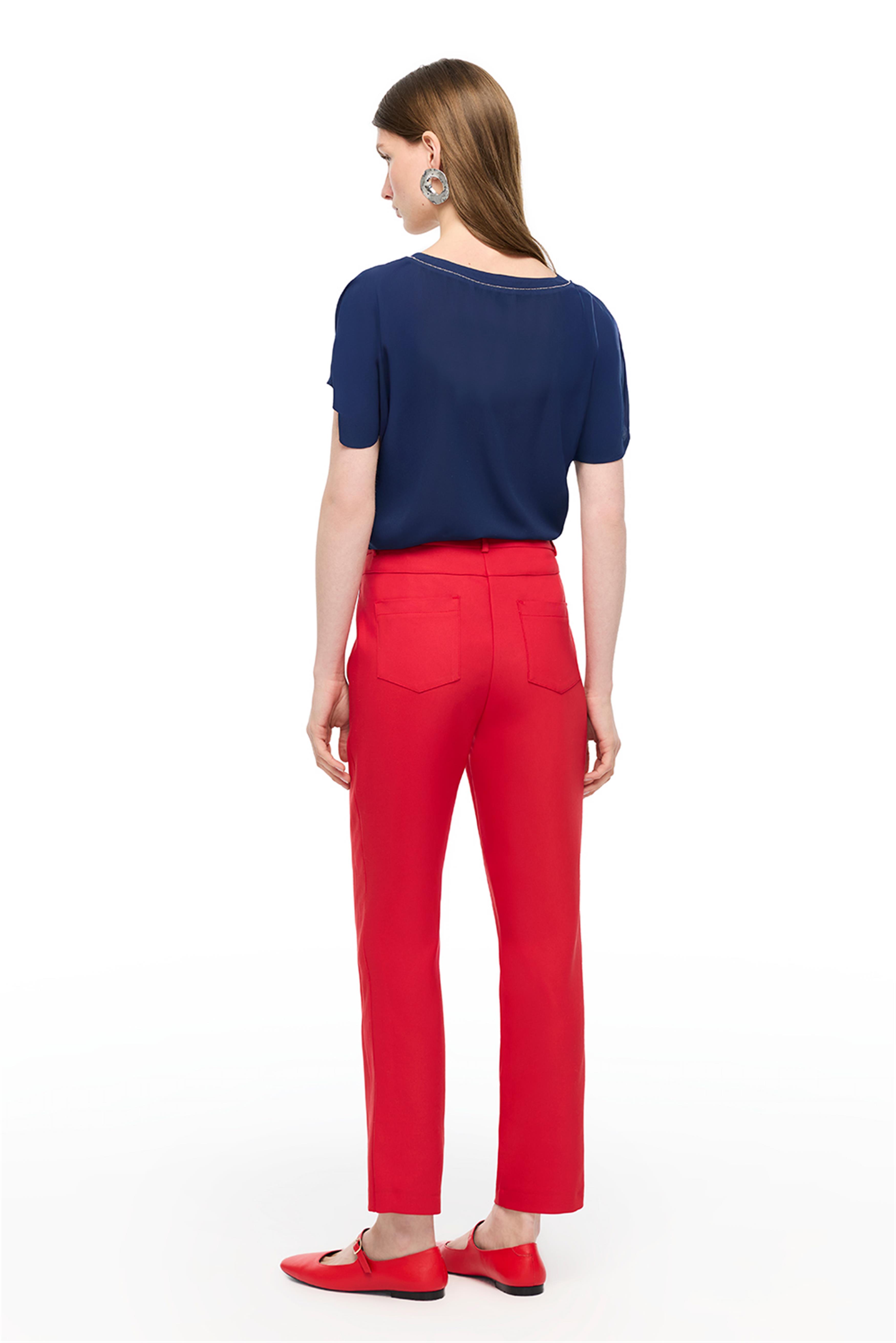 KırmızıYüksek Bel Pantolon