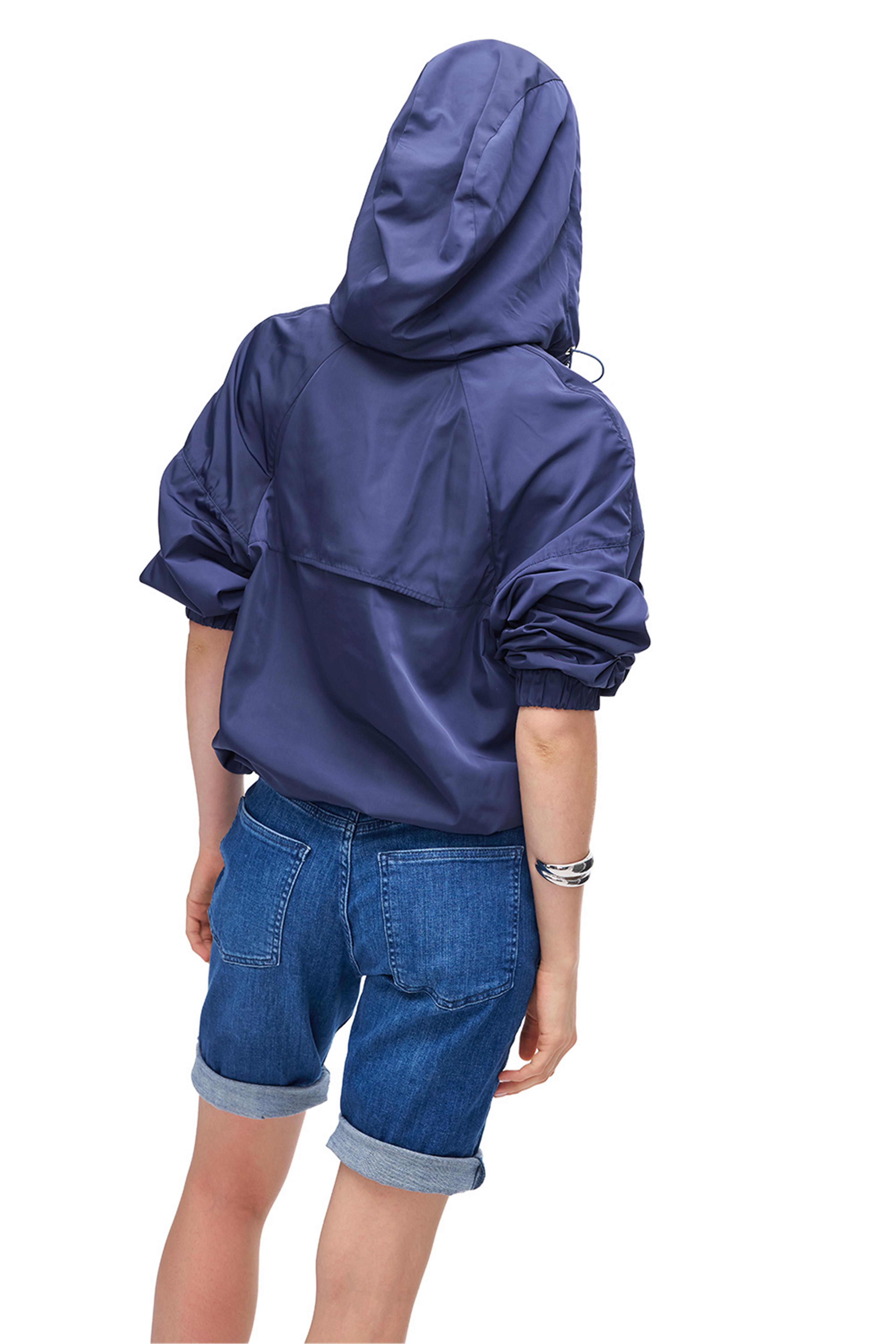 Lacivert Dik Yaka Fermuarlı Rahat Kalıp Mont