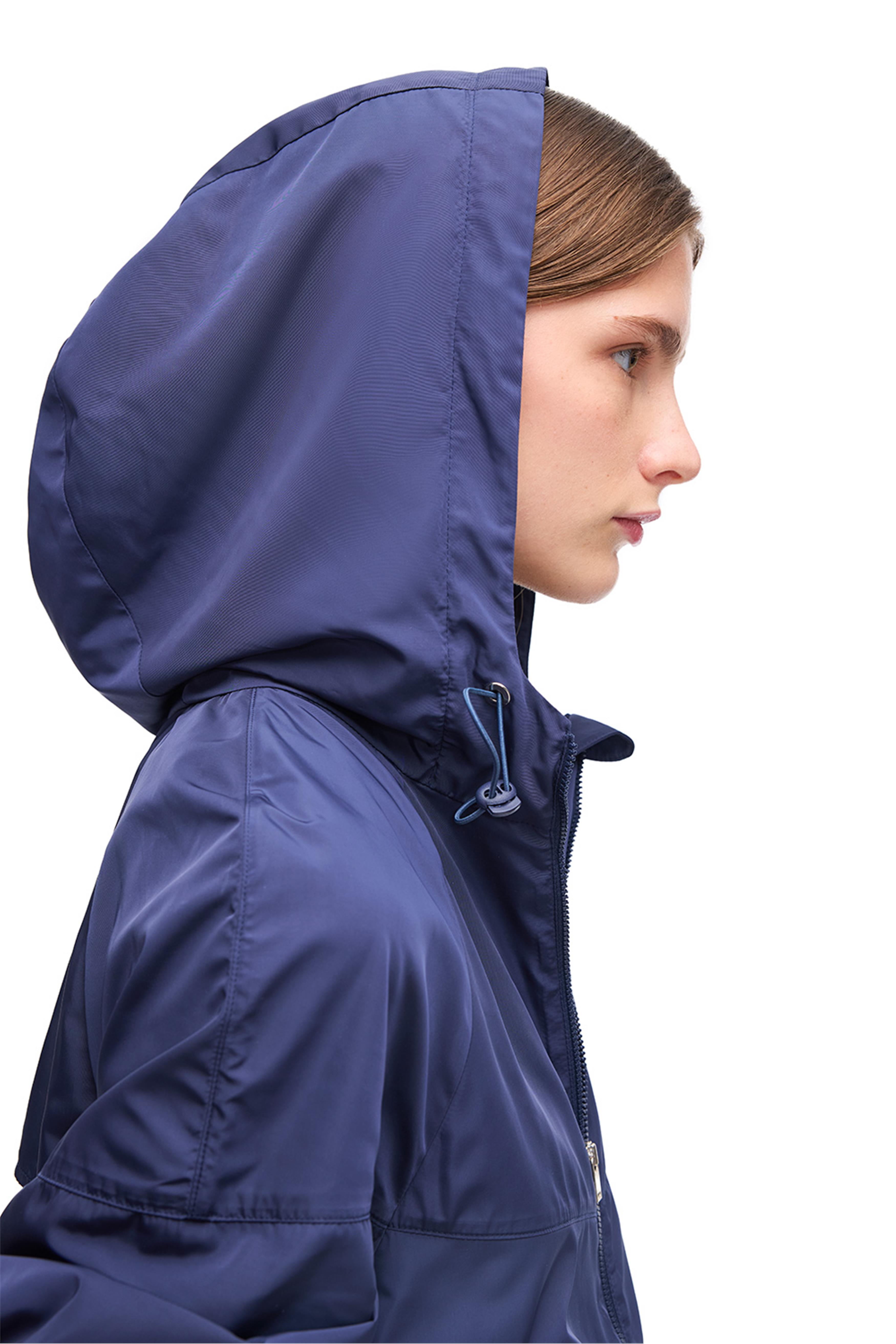 Lacivert Dik Yaka Fermuarlı Rahat Kalıp Mont