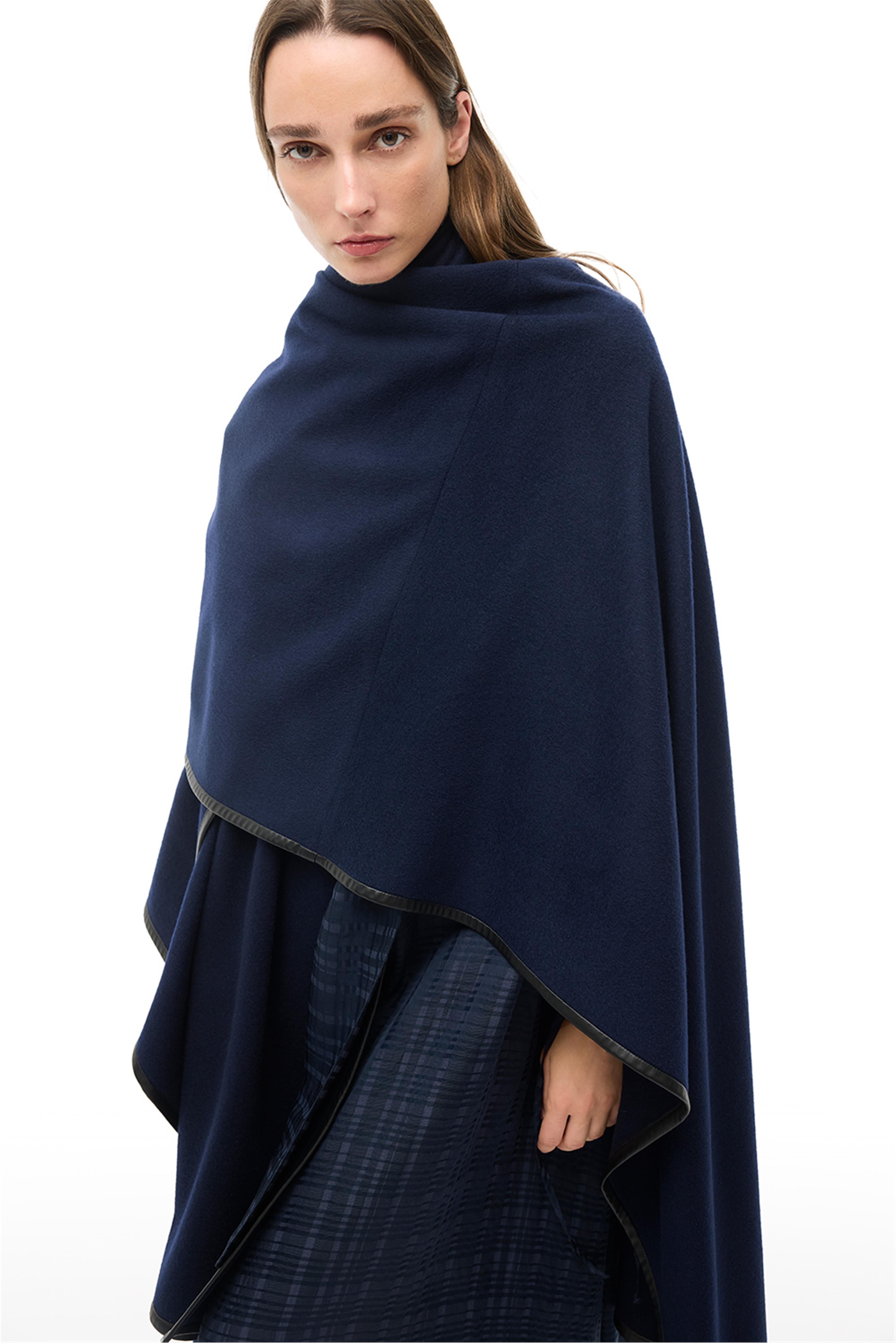 Lacivert Midi Boy Çiçek Desenli Panço