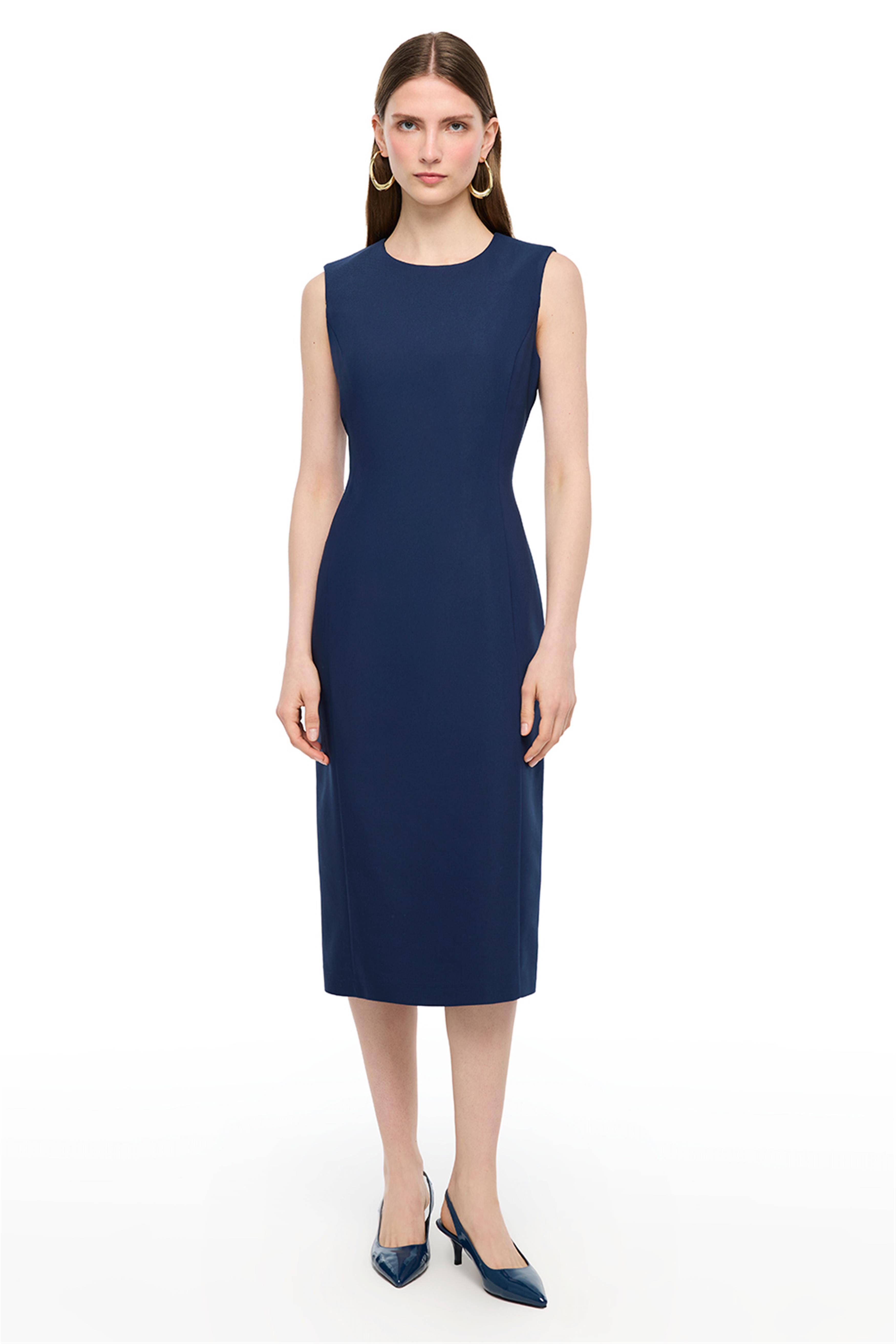 Lacivert Midi Elbise