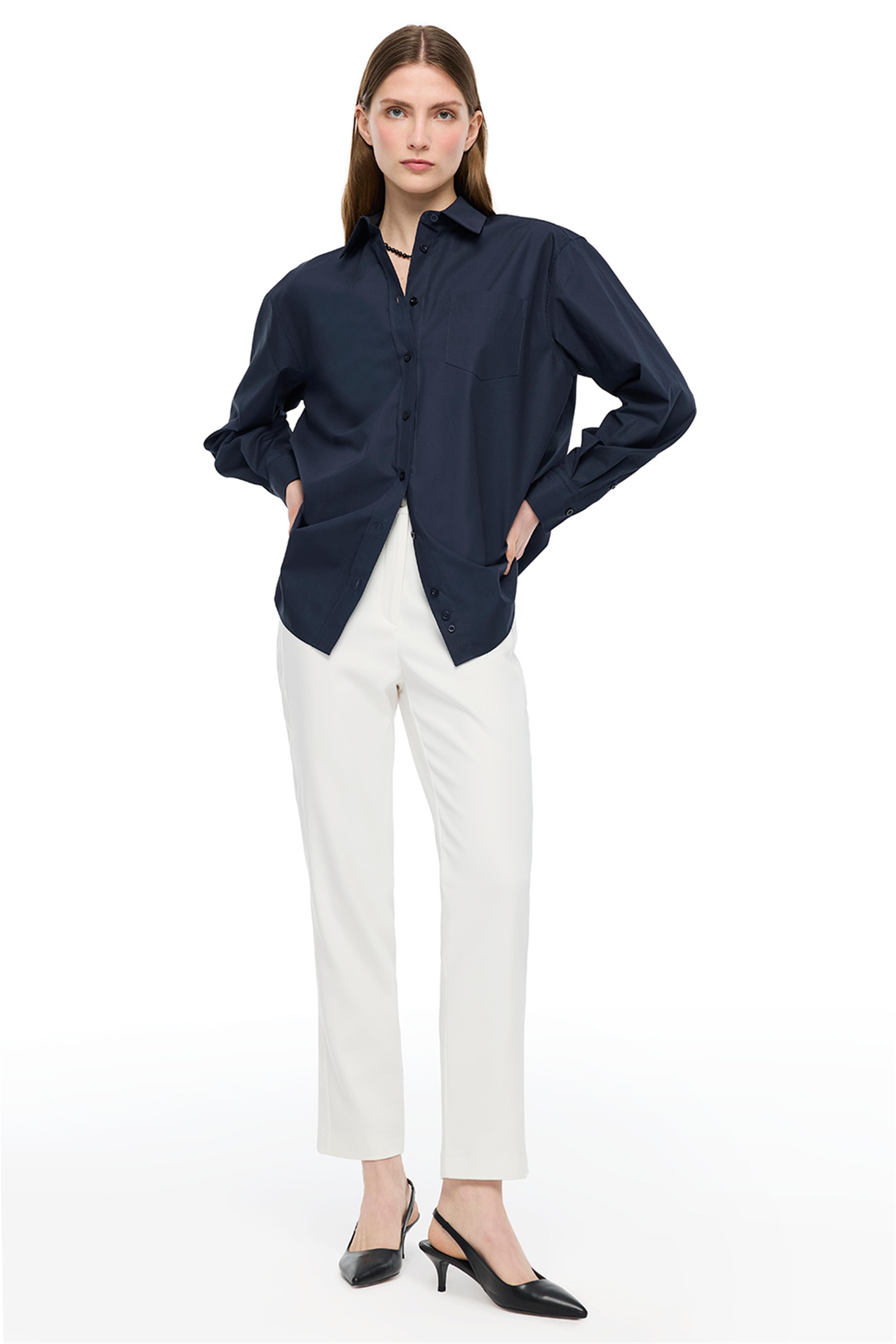 Lacivert Rahat Kalıp Gömlek