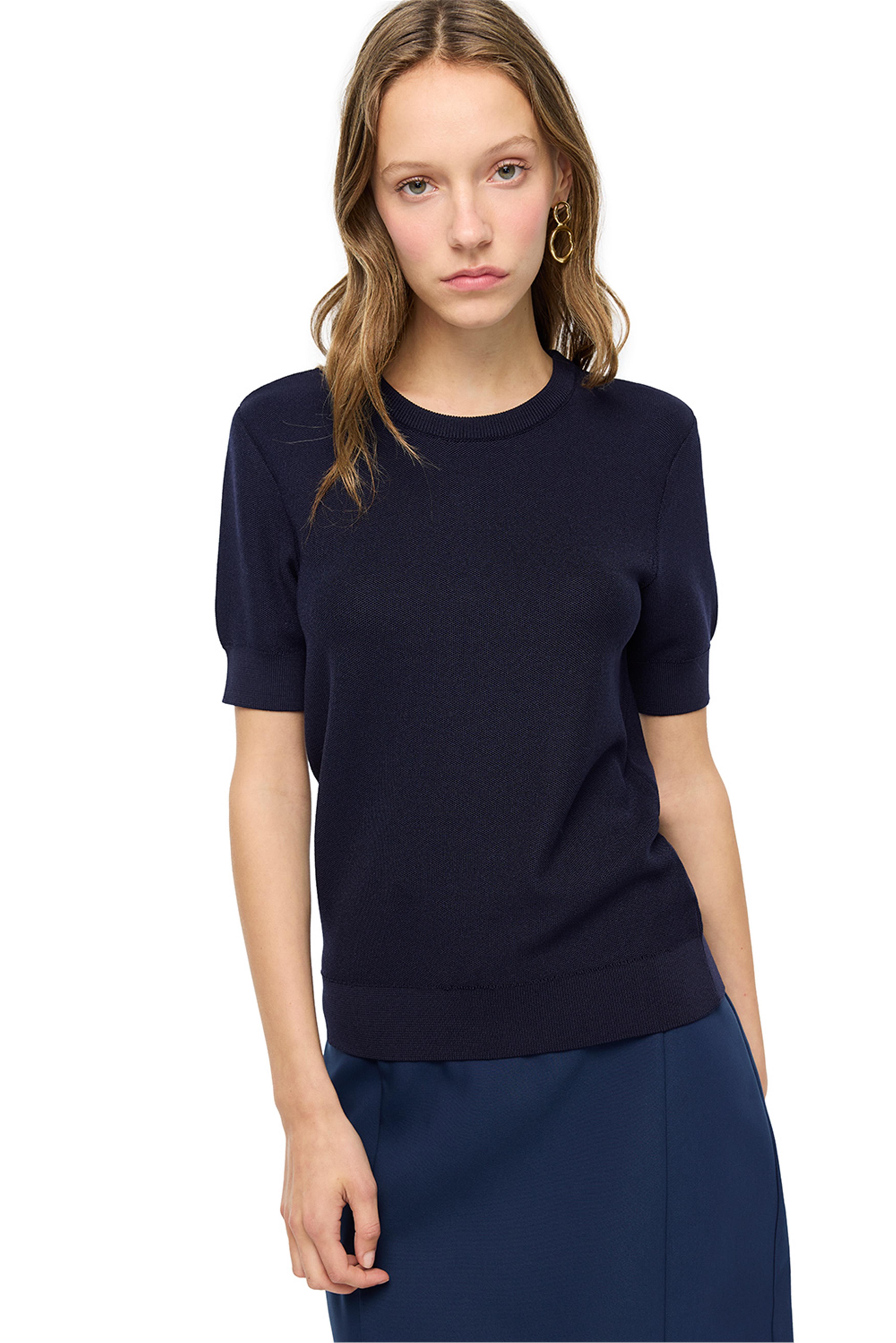 Lacivert Viskoz Karışımlı Triko Kazak