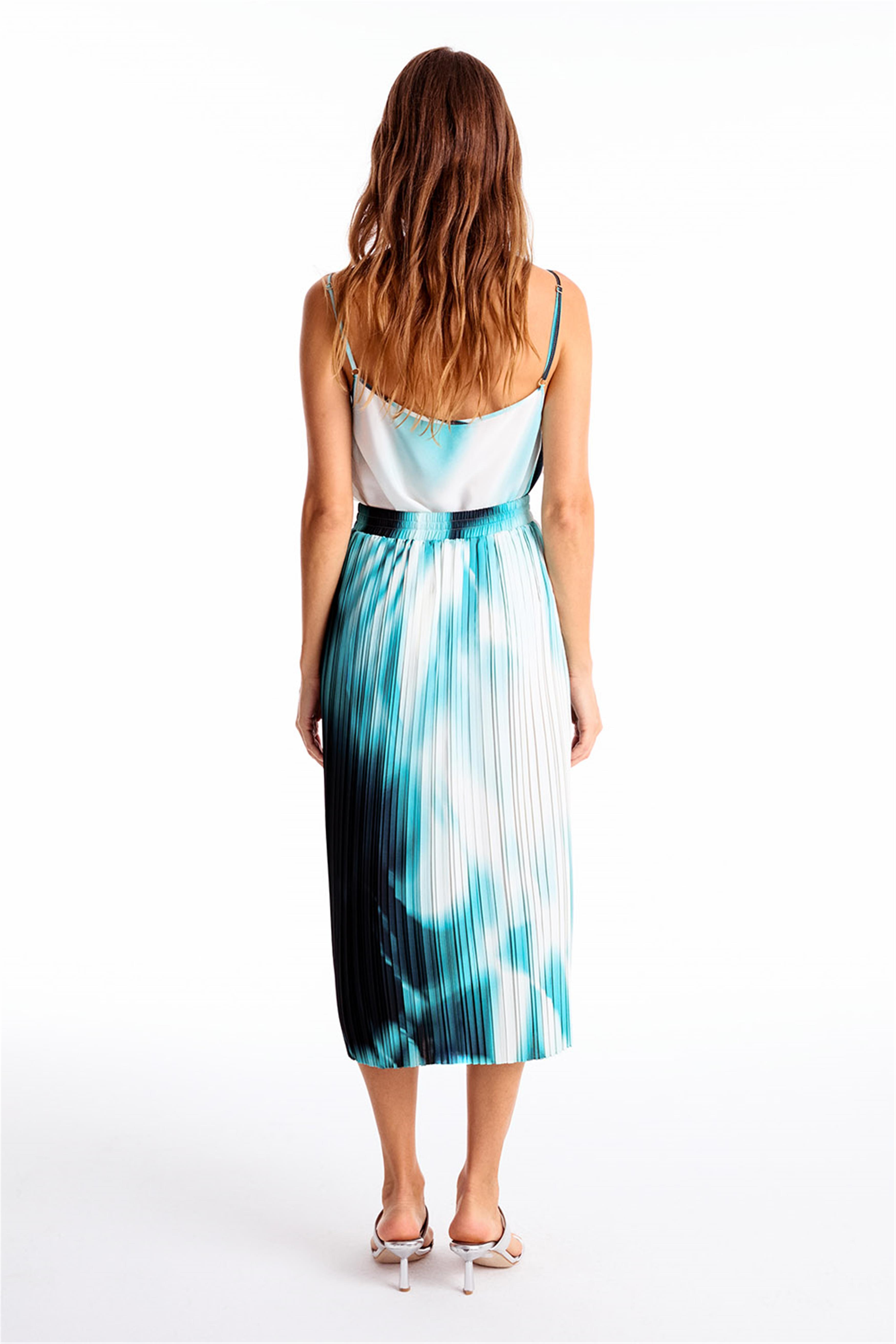 Mavi Japsis Regular Fit Yüksek Bel Midi Boy Etek