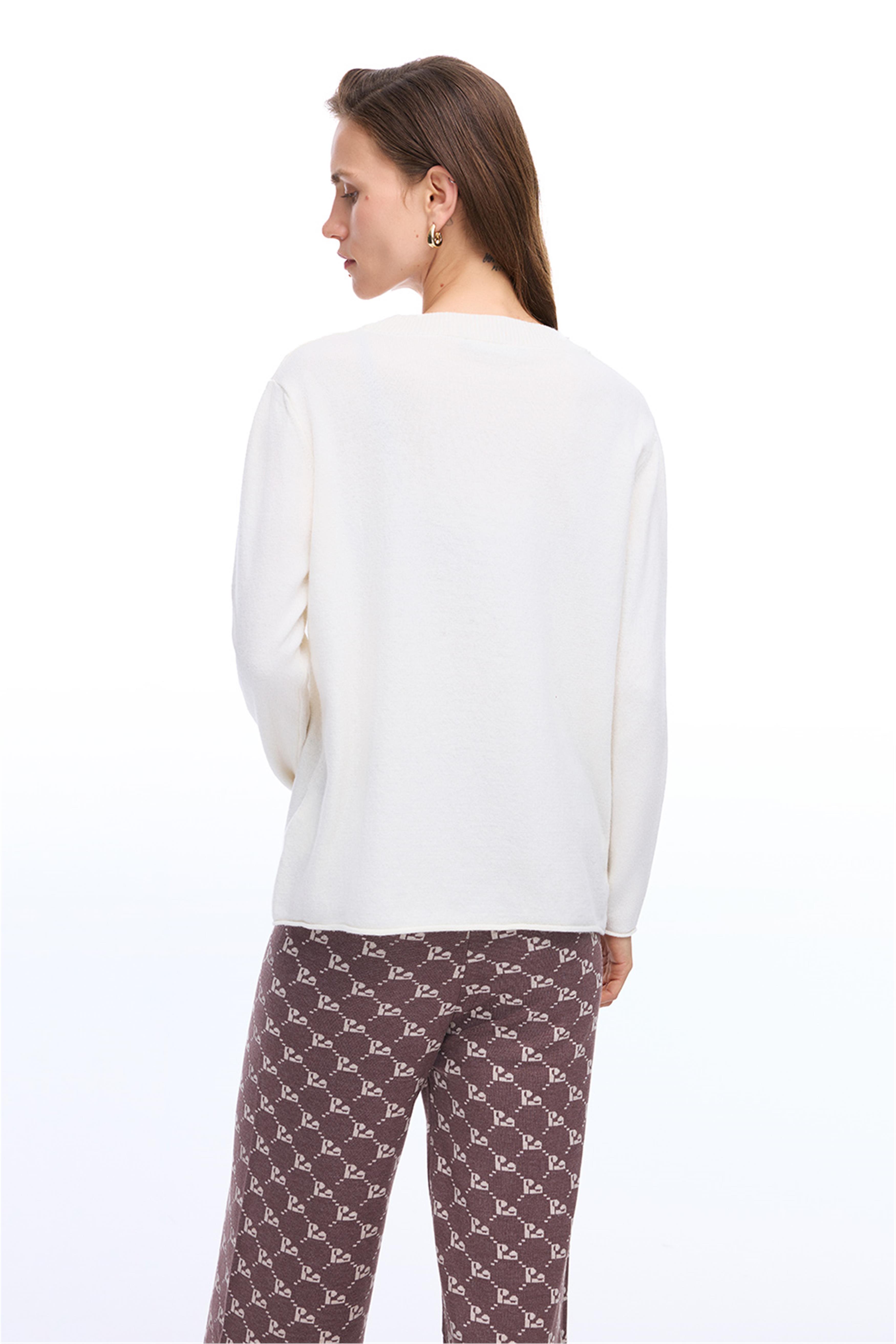 Mayra Regular Fit Standart Boy Ekru Renk Kadın Triko Bluz