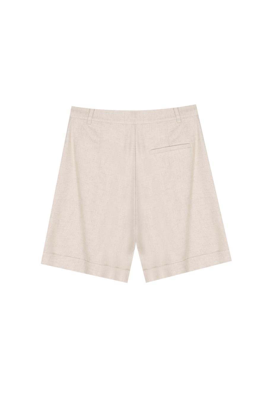 Monostar Regular Fit Boru Paça Bej Renk Kadın Şort