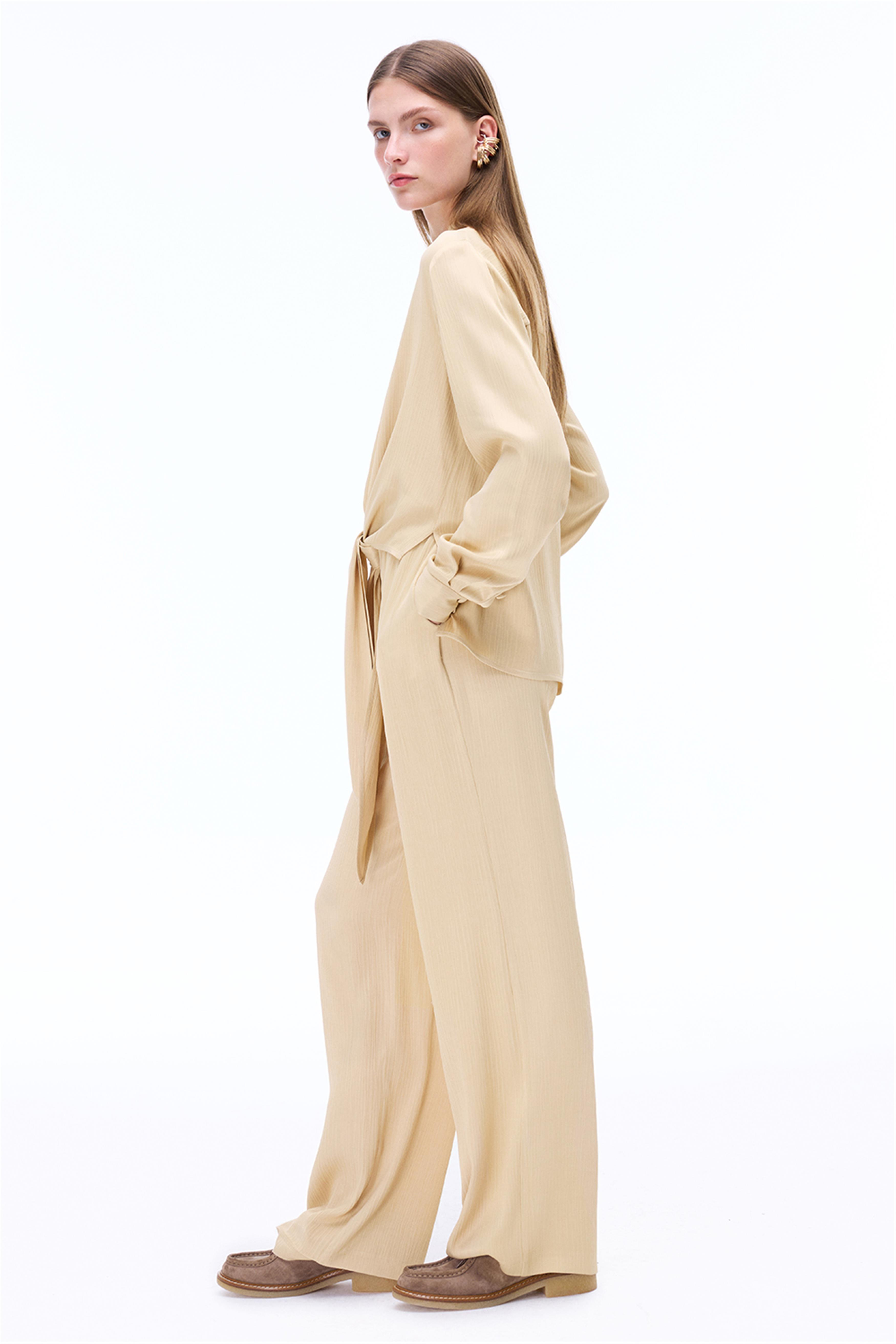 Mudita Geniş Paça Acık deve tuyu Renk Kadın Pantolon