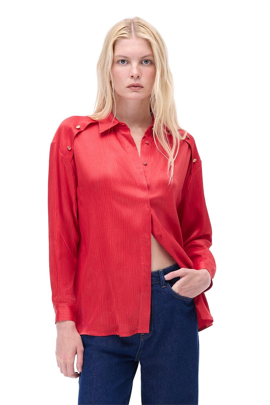 Mudita Kırmızı Renk Kadın Gömlek