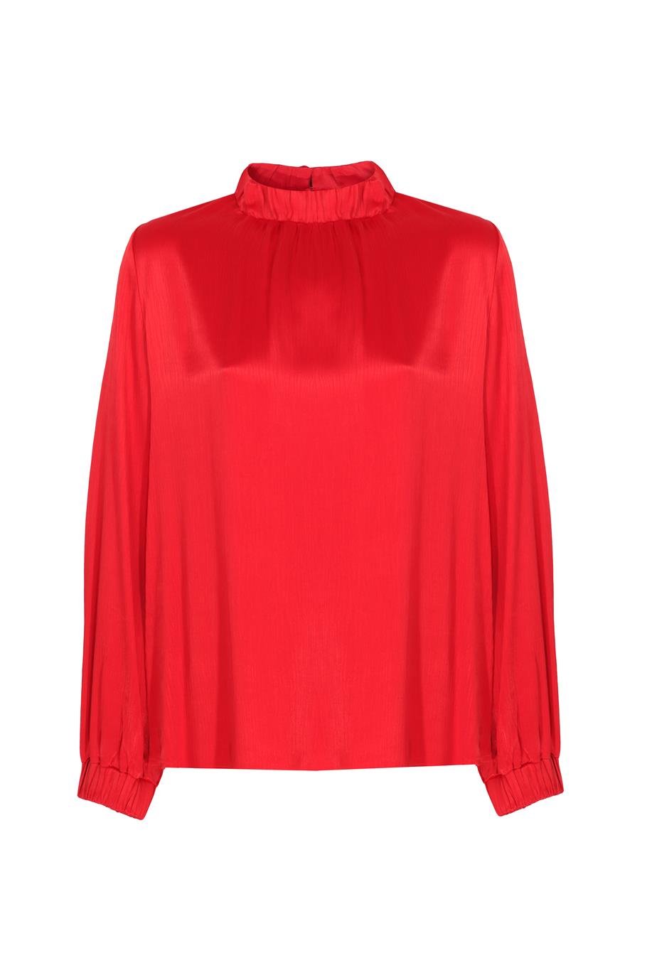 Mudita Regular Fit Kırmızı Renk Kadın Bluz