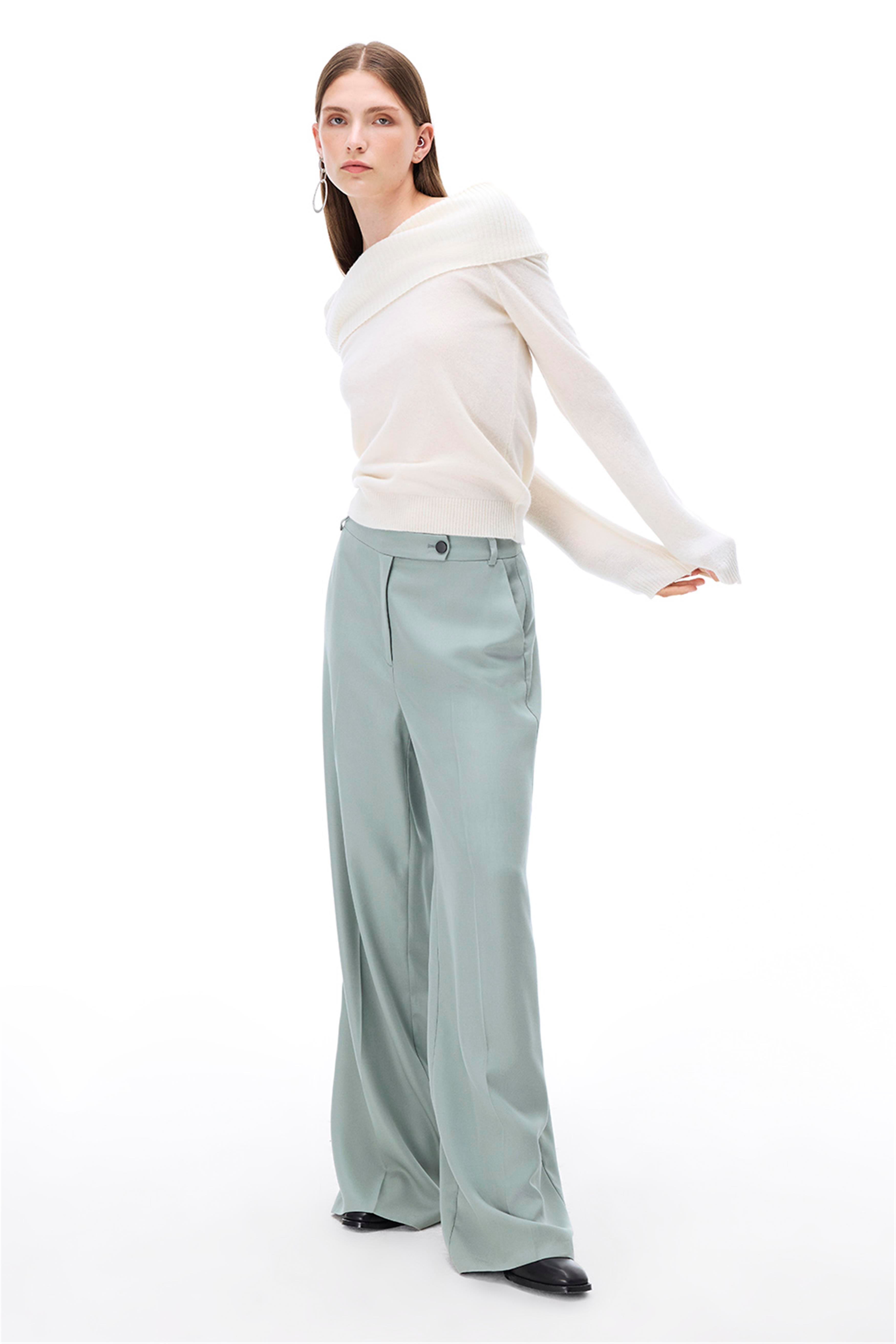 Nossa Regular Fit Mint Renk Kadın Pantolon