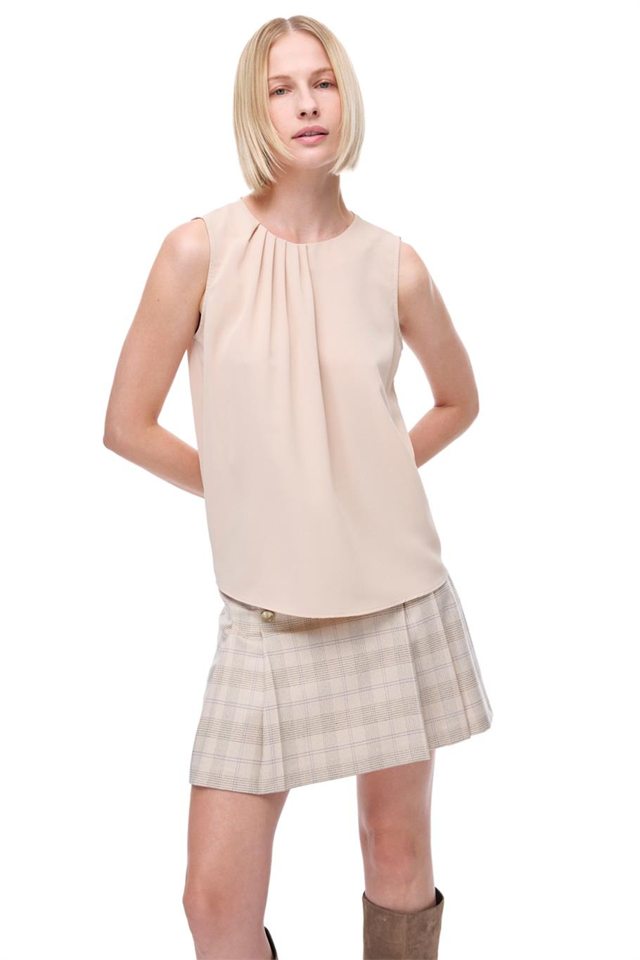 Nude Bisiklet Taka Sıfır Kol Bluz