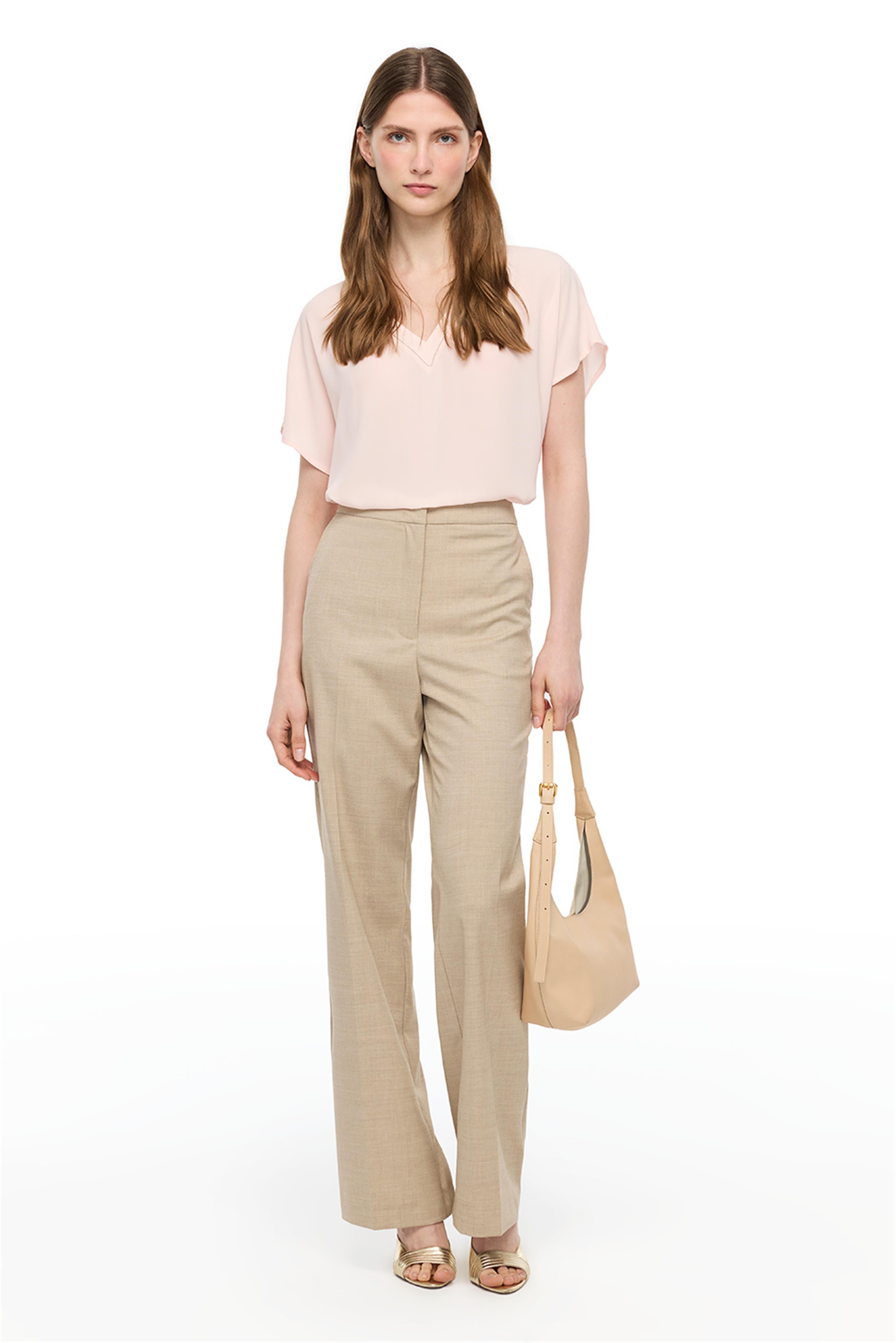 Pudra V Yaka Rahat Kalıp Bluz