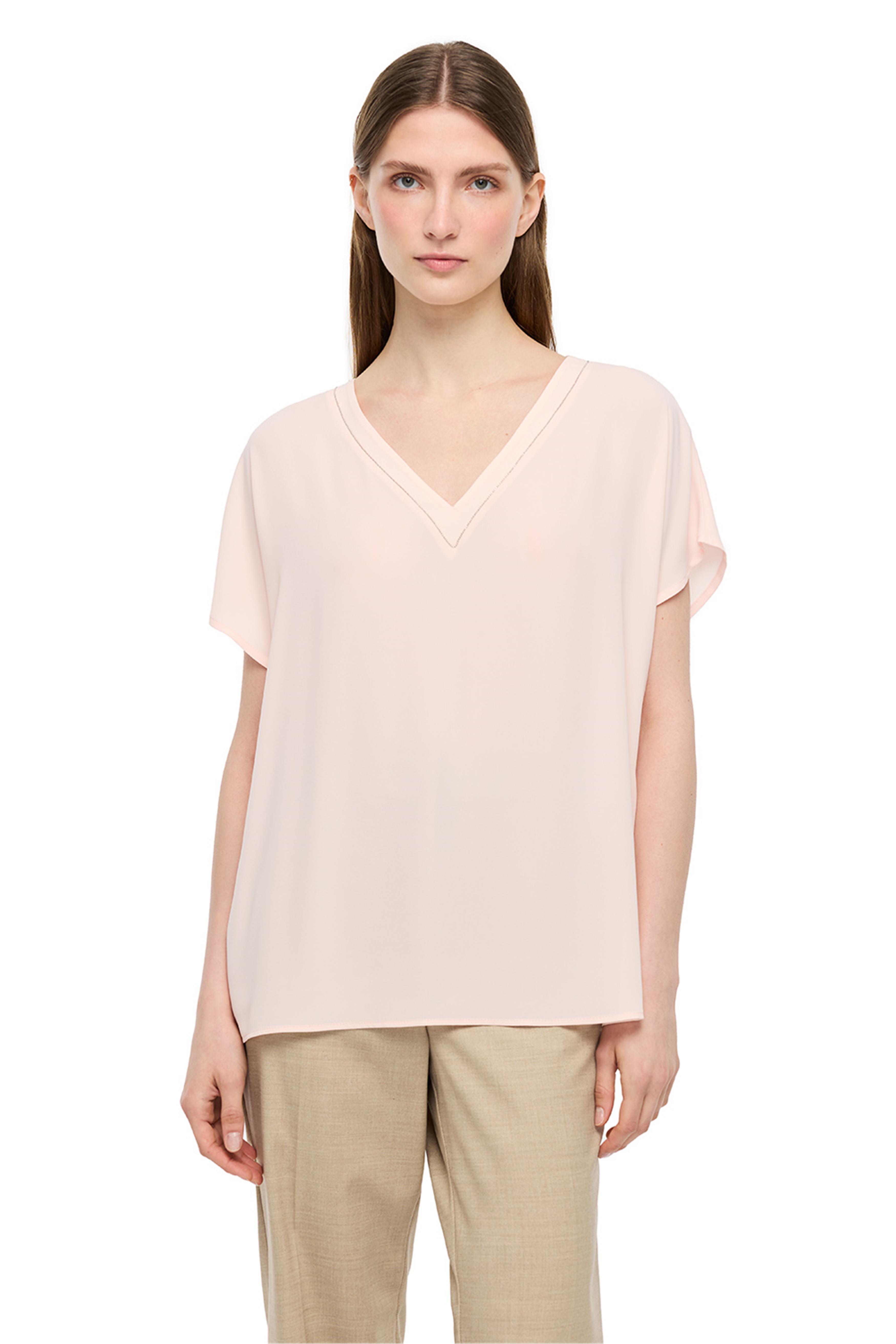 Pudra V Yaka Rahat Kalıp Bluz