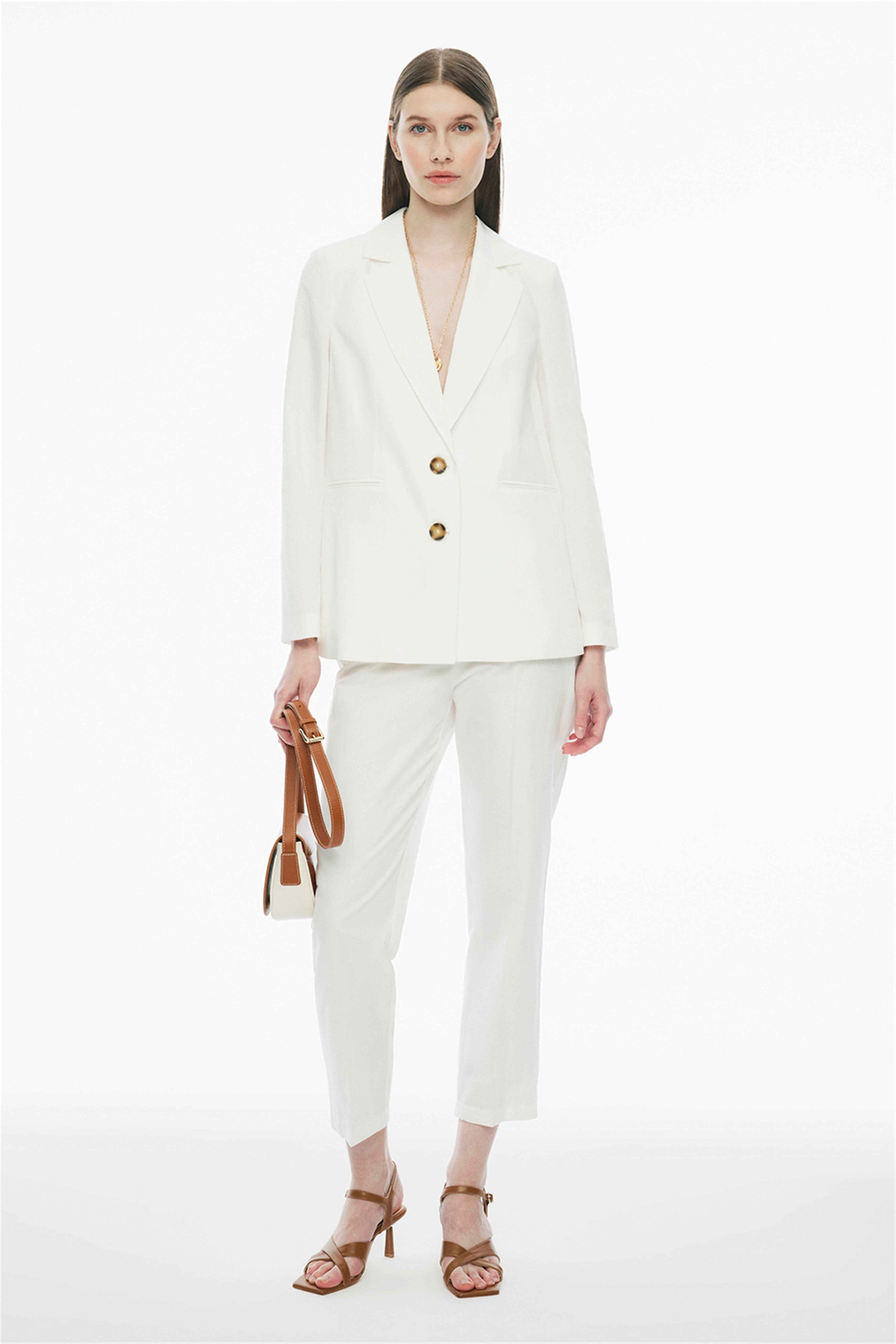 Rainer Bej Renk Regular Fit Gömlek Yaka Tulum