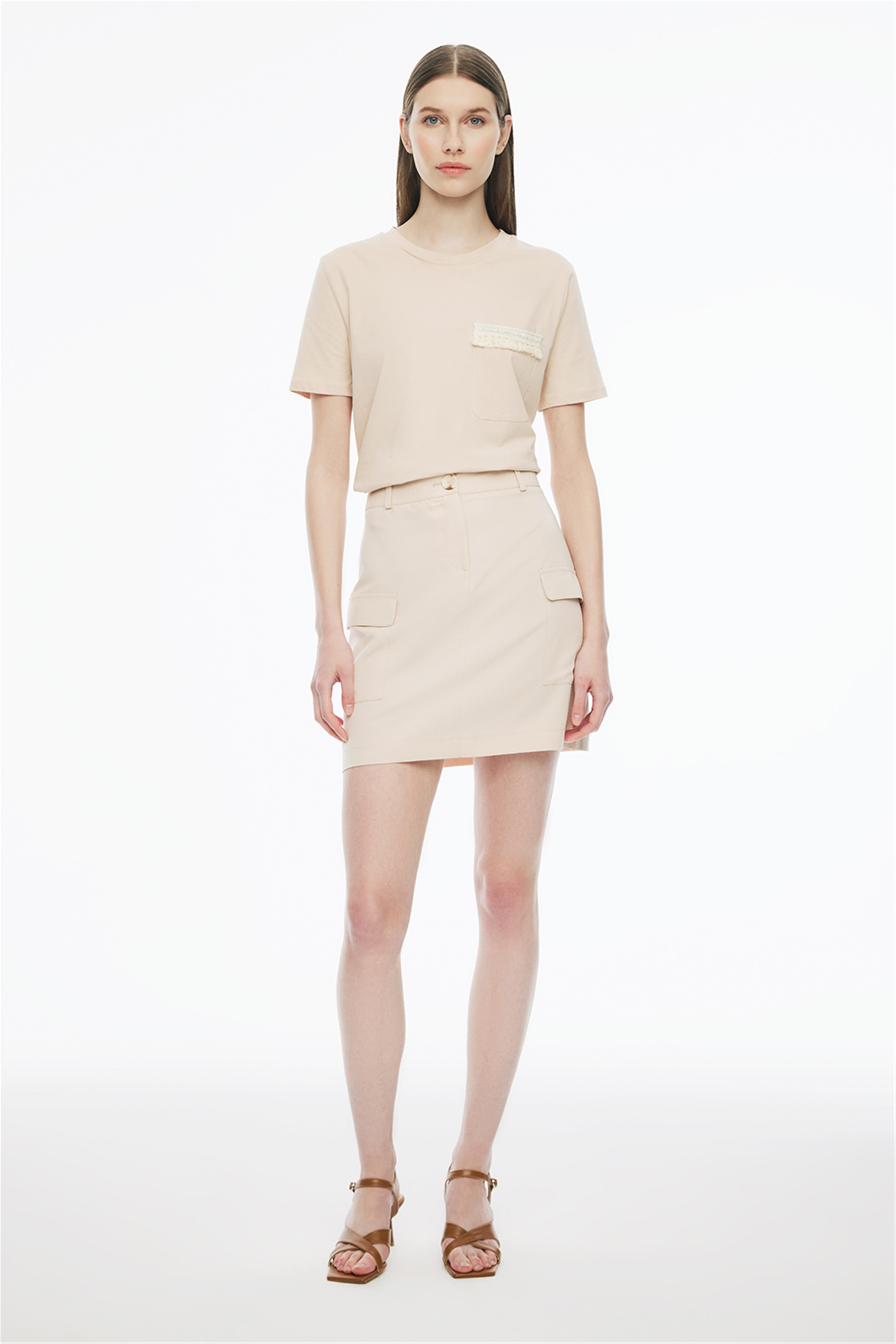 Rainer Bej Renk Regular Fit Gömlek Yaka Tulum