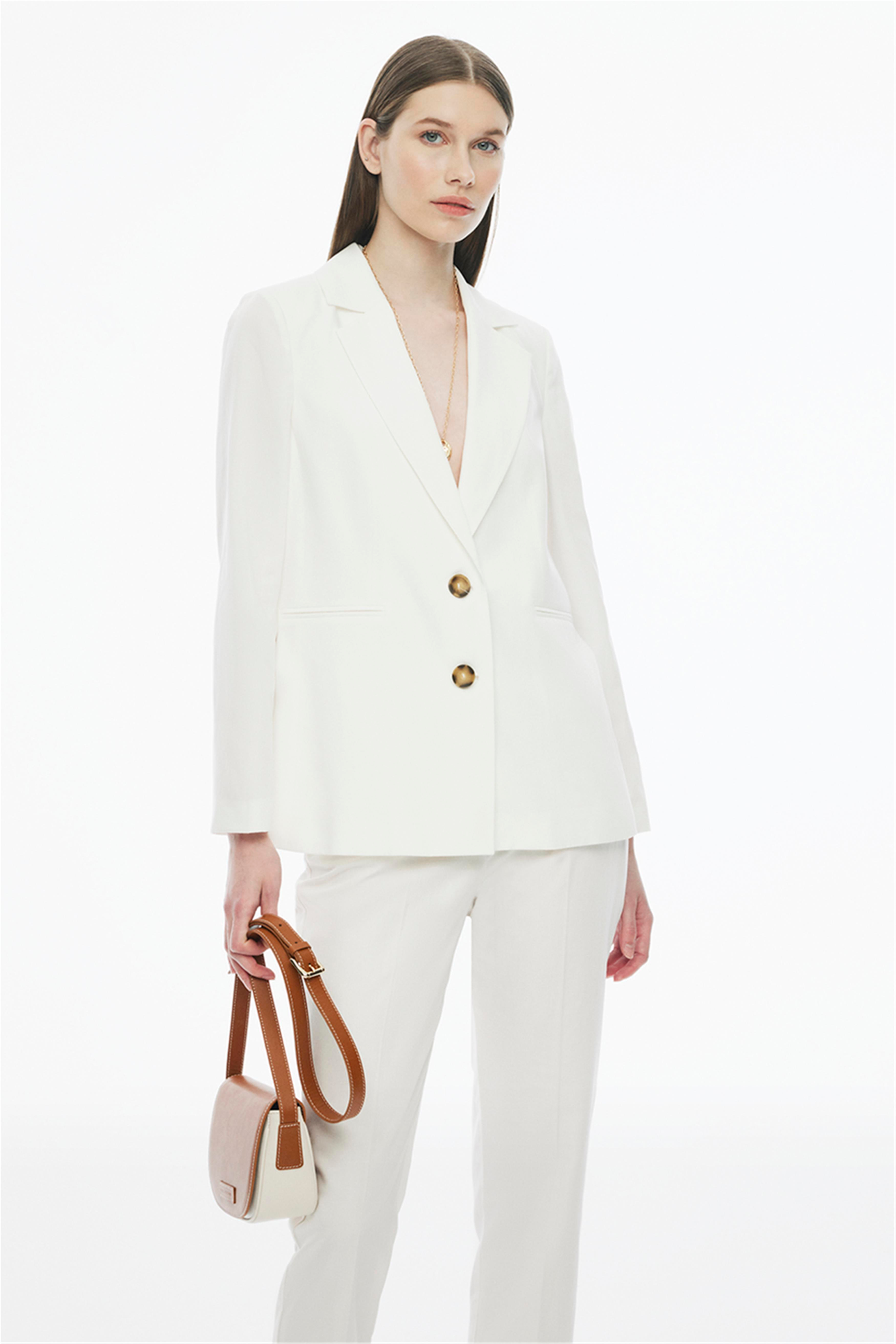 Rainer Bej Renk Regular Fit Gömlek Yaka Tulum