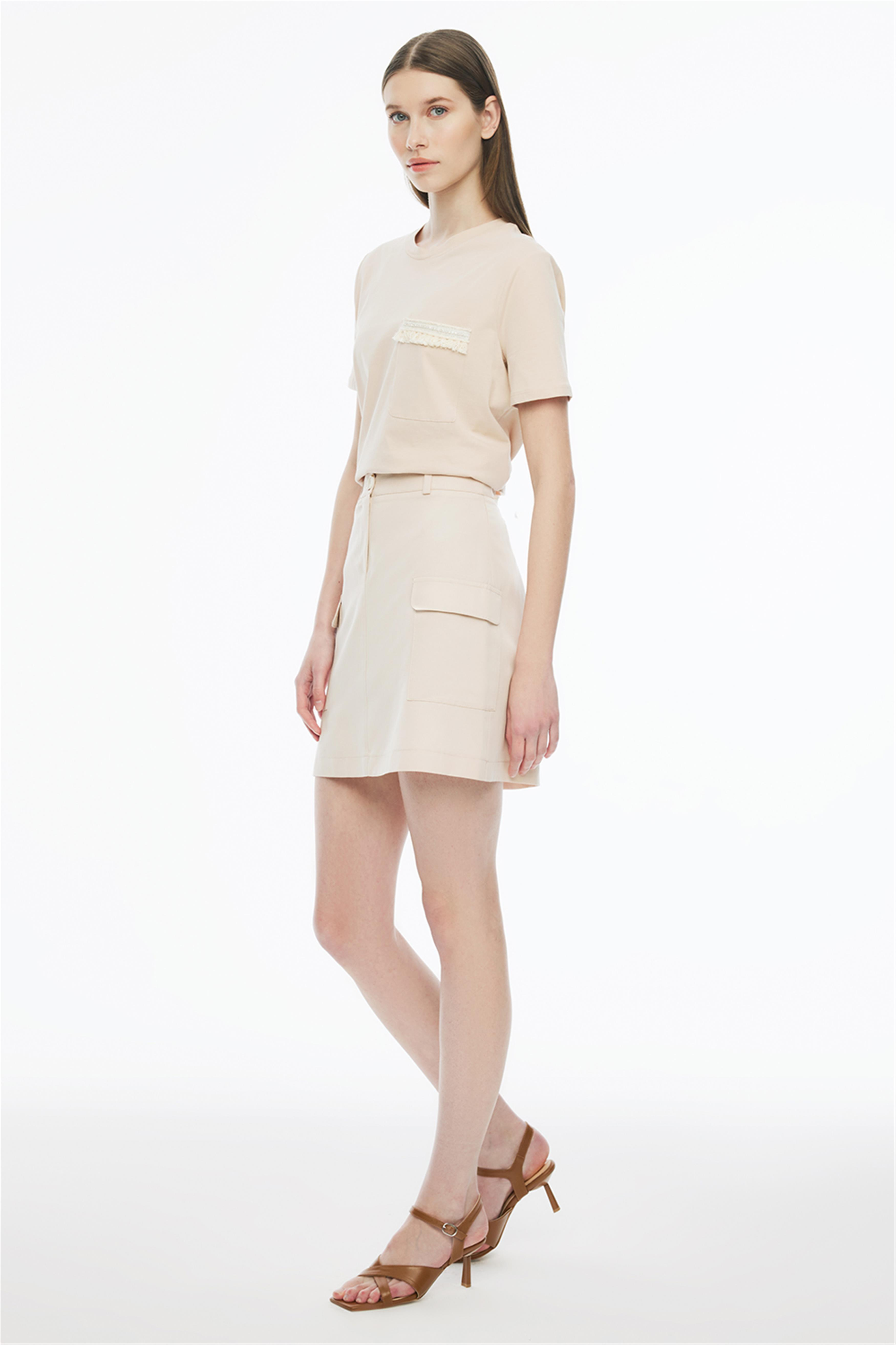 Rainer Bej Renk Regular Fit Gömlek Yaka Tulum