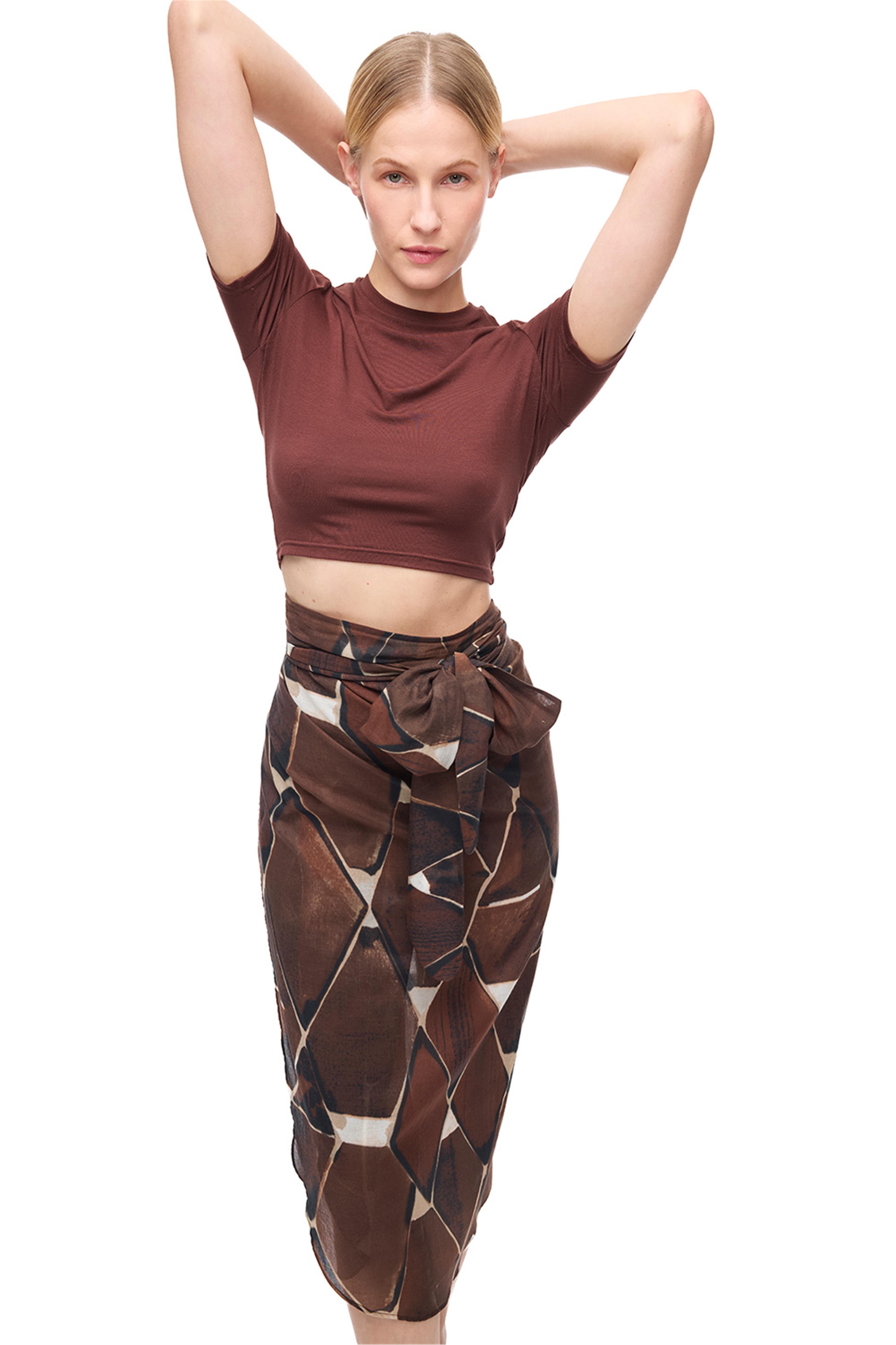 Resort Siyah Renk Rahat Kalıp Pareo