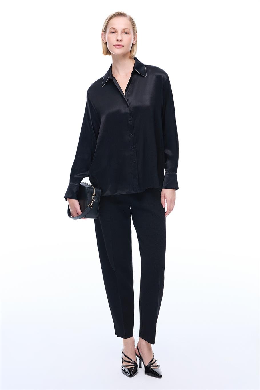 Safira Siyah Renk Kadın Gömlek