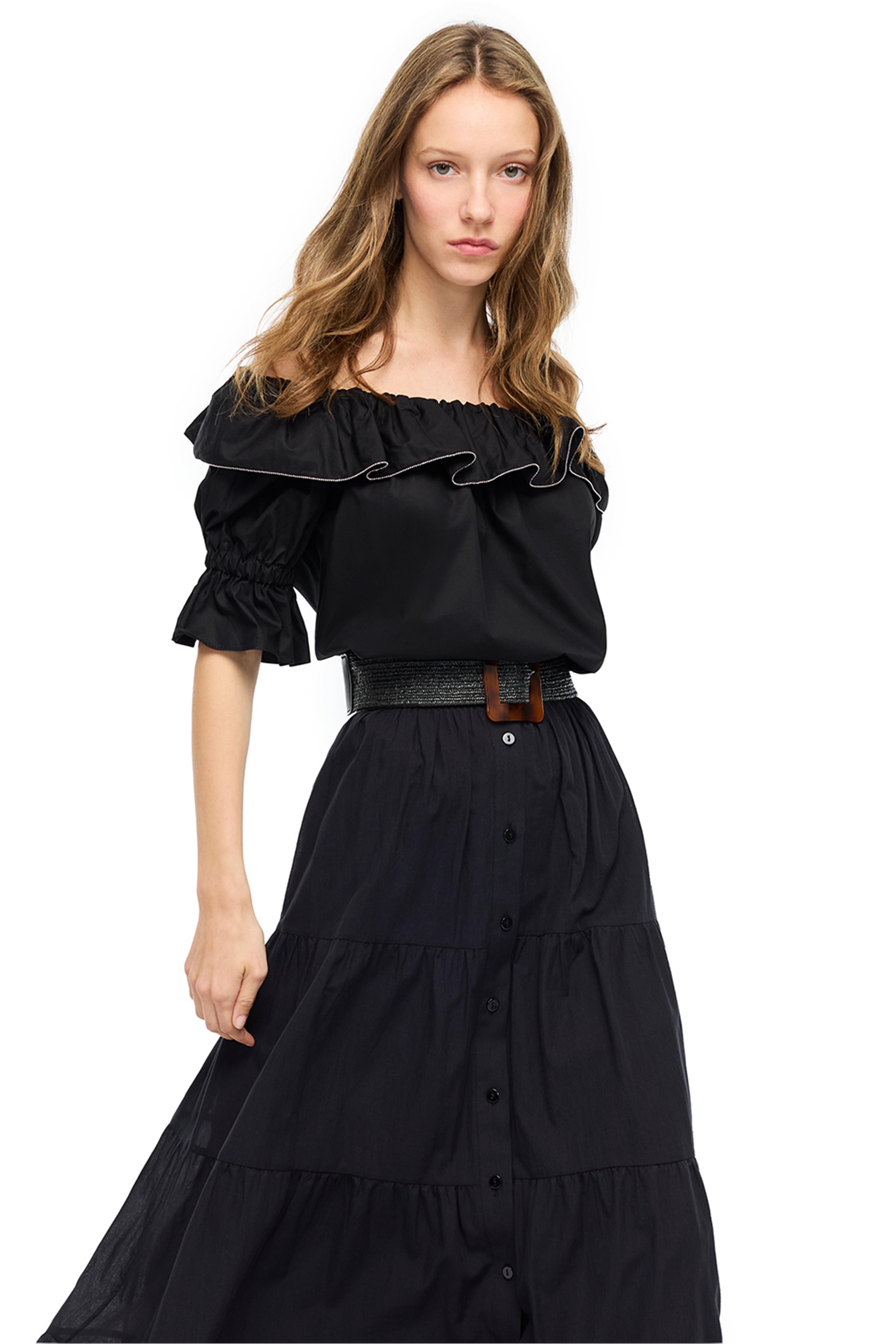 Siyah Albas Regular Fit Bluz