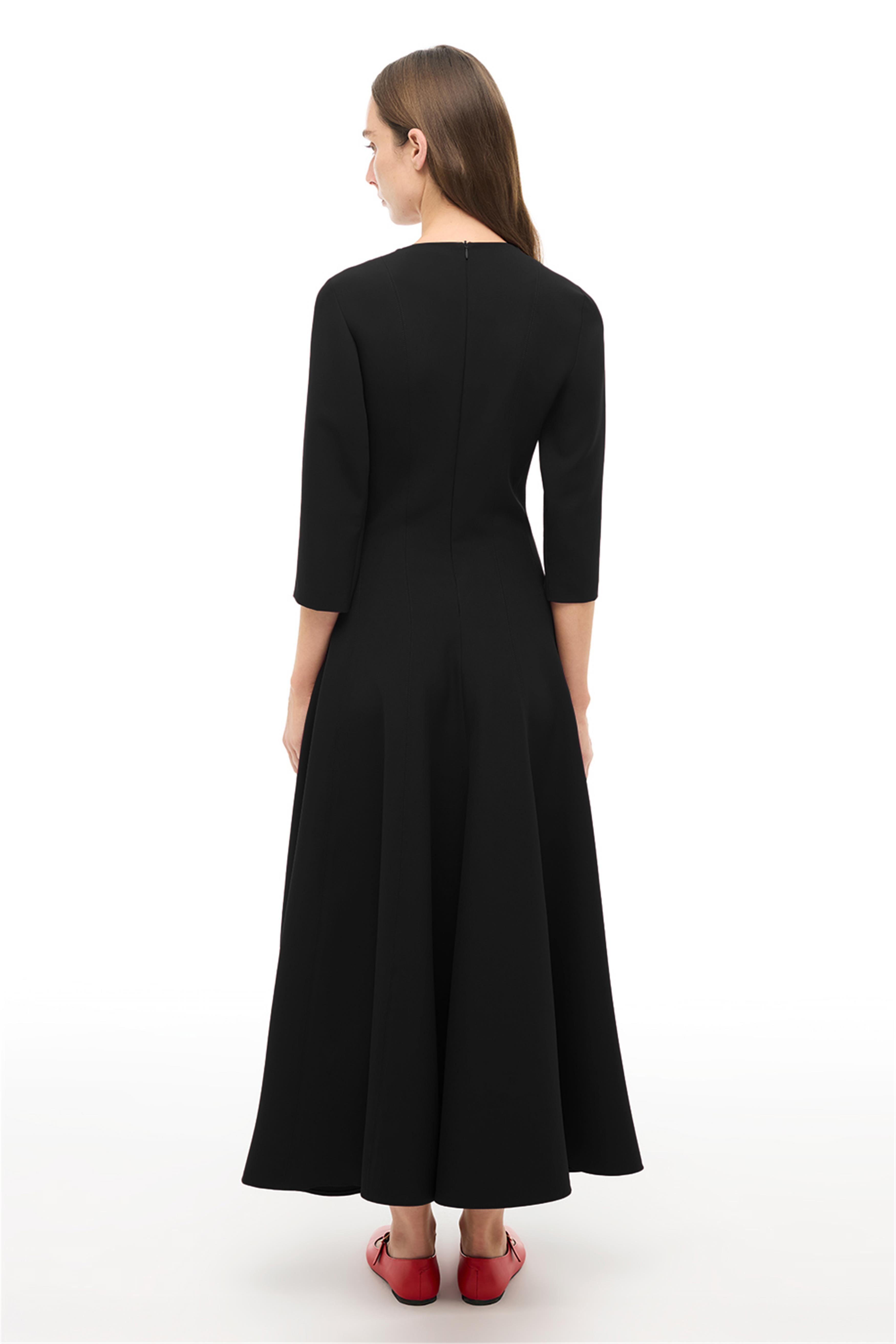 Siyah Bisiklet Yaka Bilekte Elbise