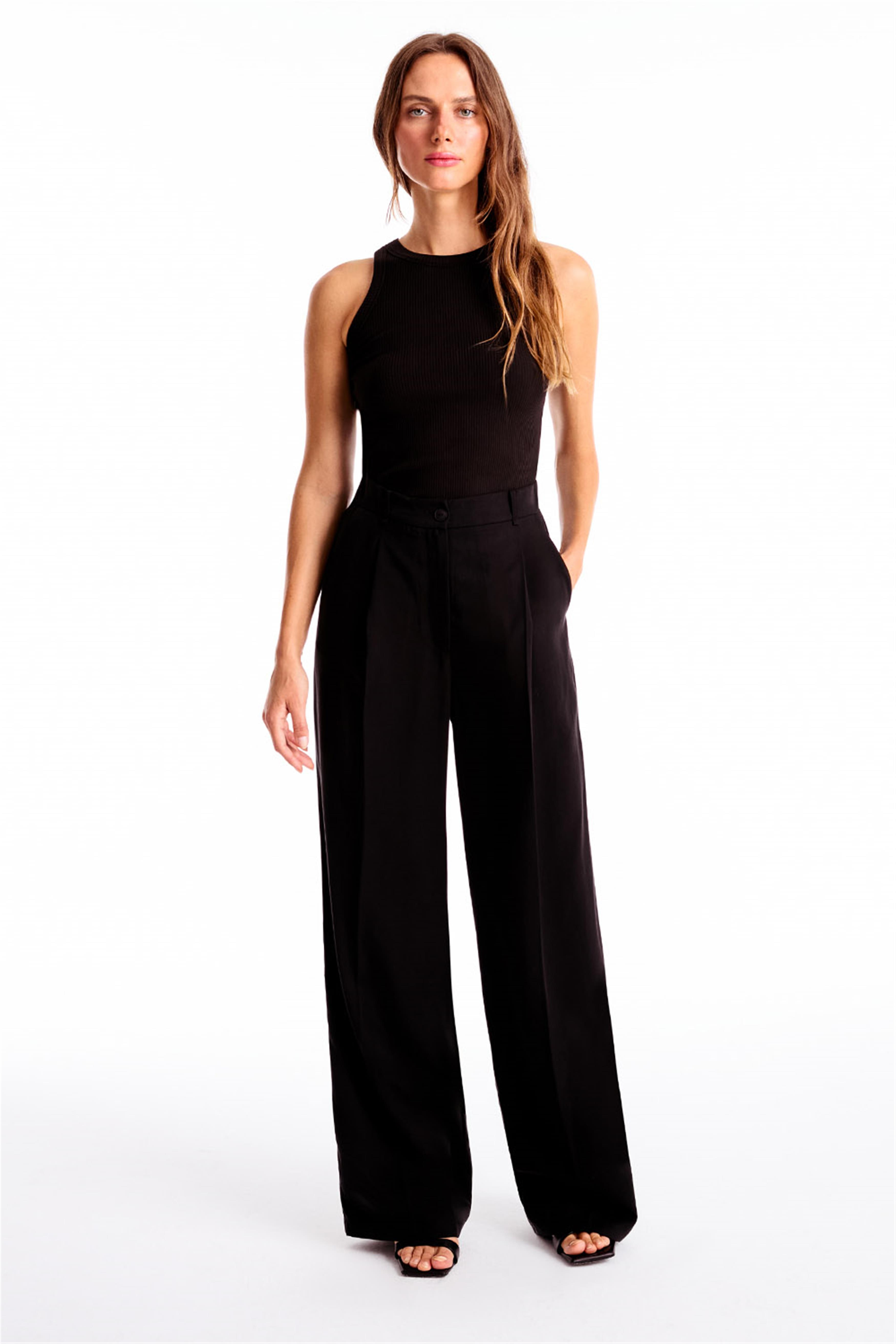 Siyah Days Regular Fit Yüksek Bel Pantolon