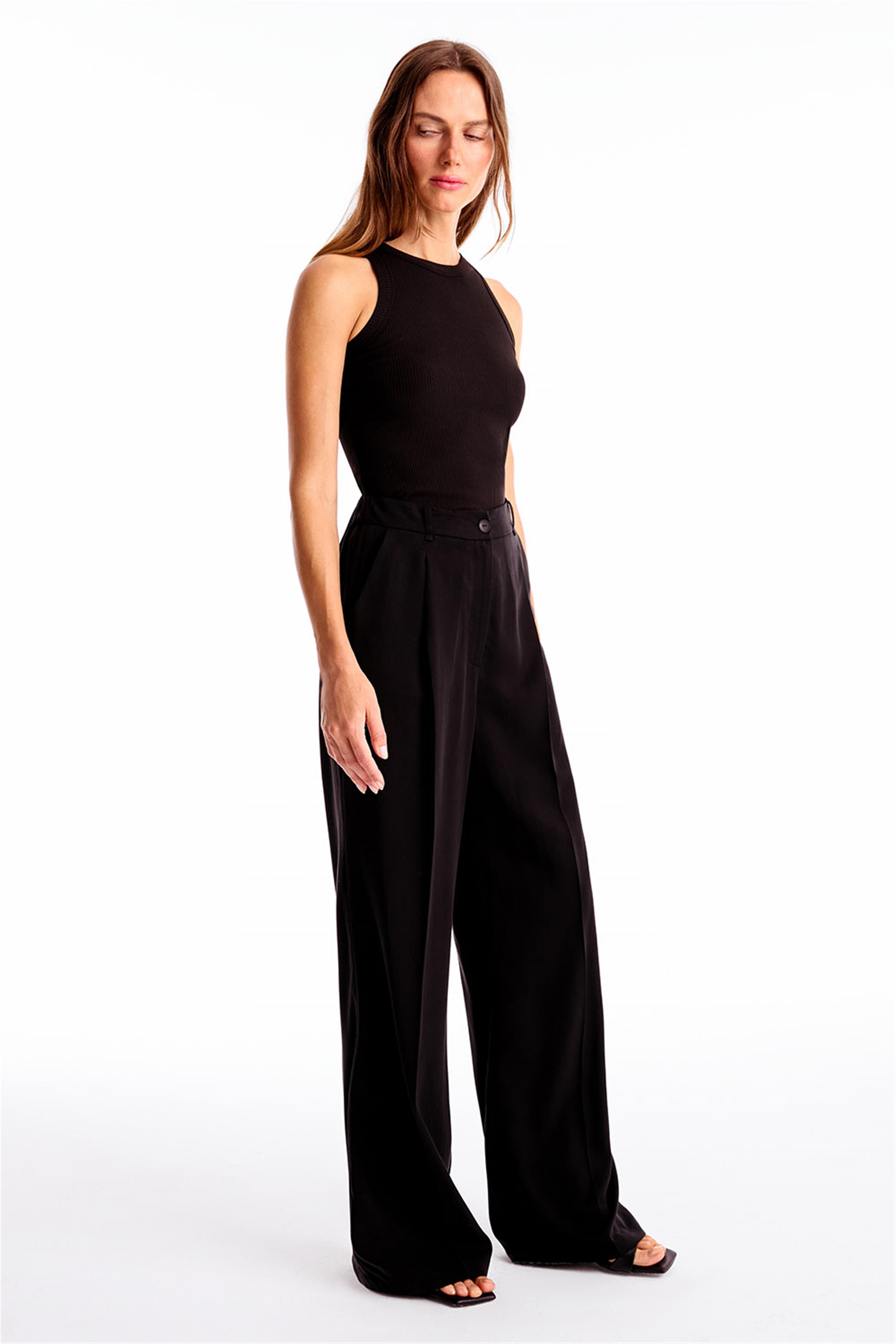 Siyah Days Regular Fit Yüksek Bel Pantolon