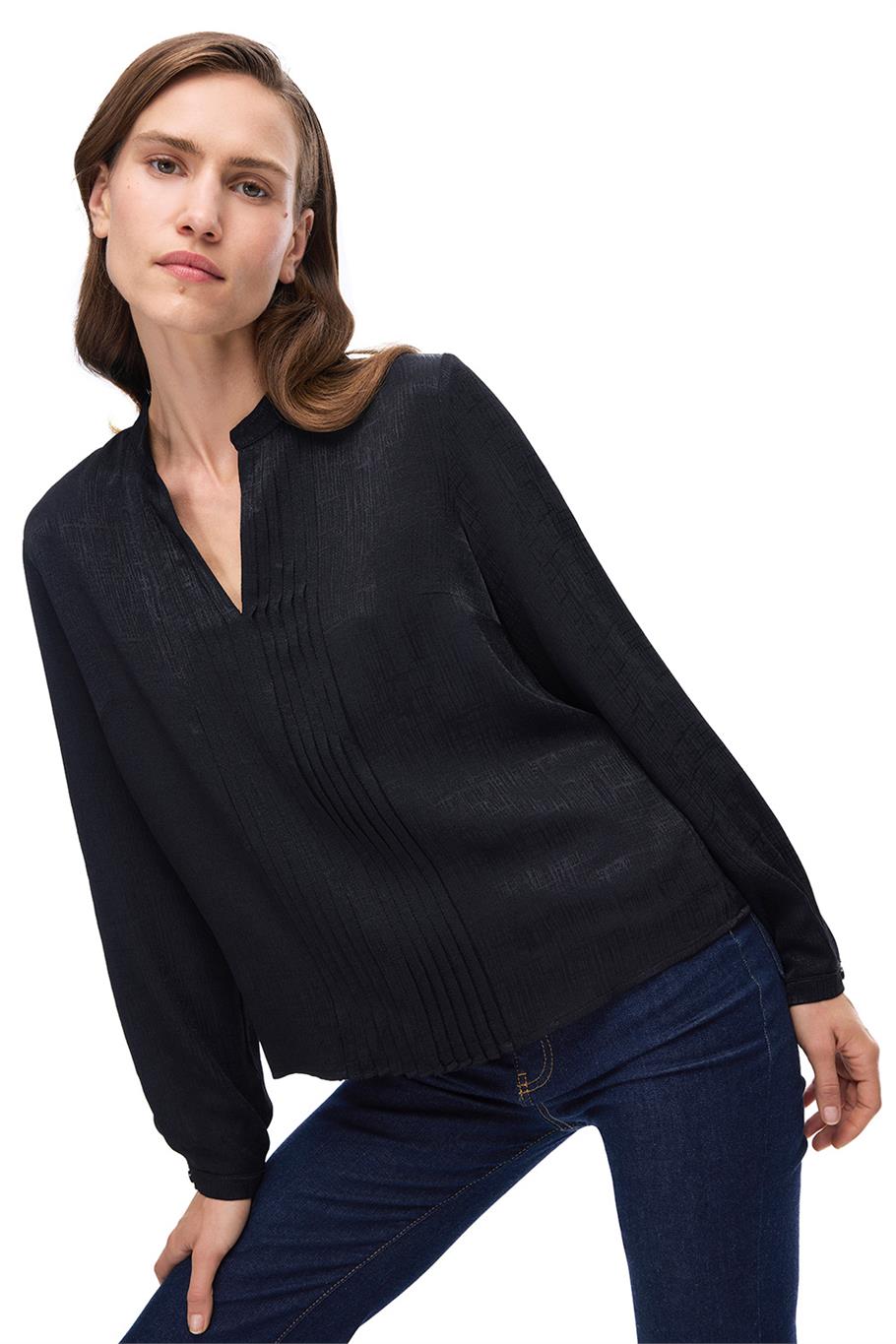 Siyah Hakim Yaka Bluz