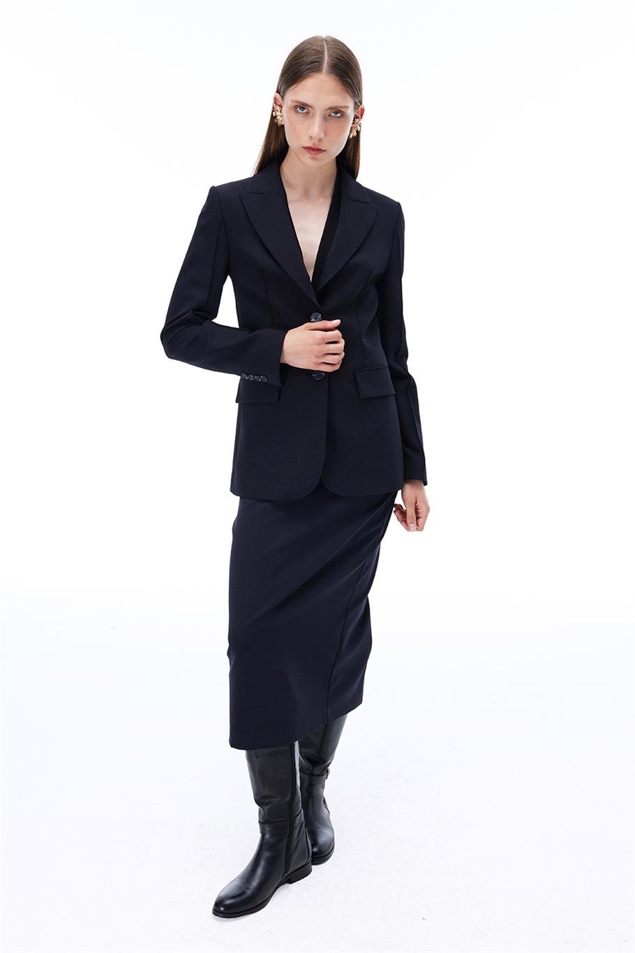 Siyah Klasik Yaka Ceket