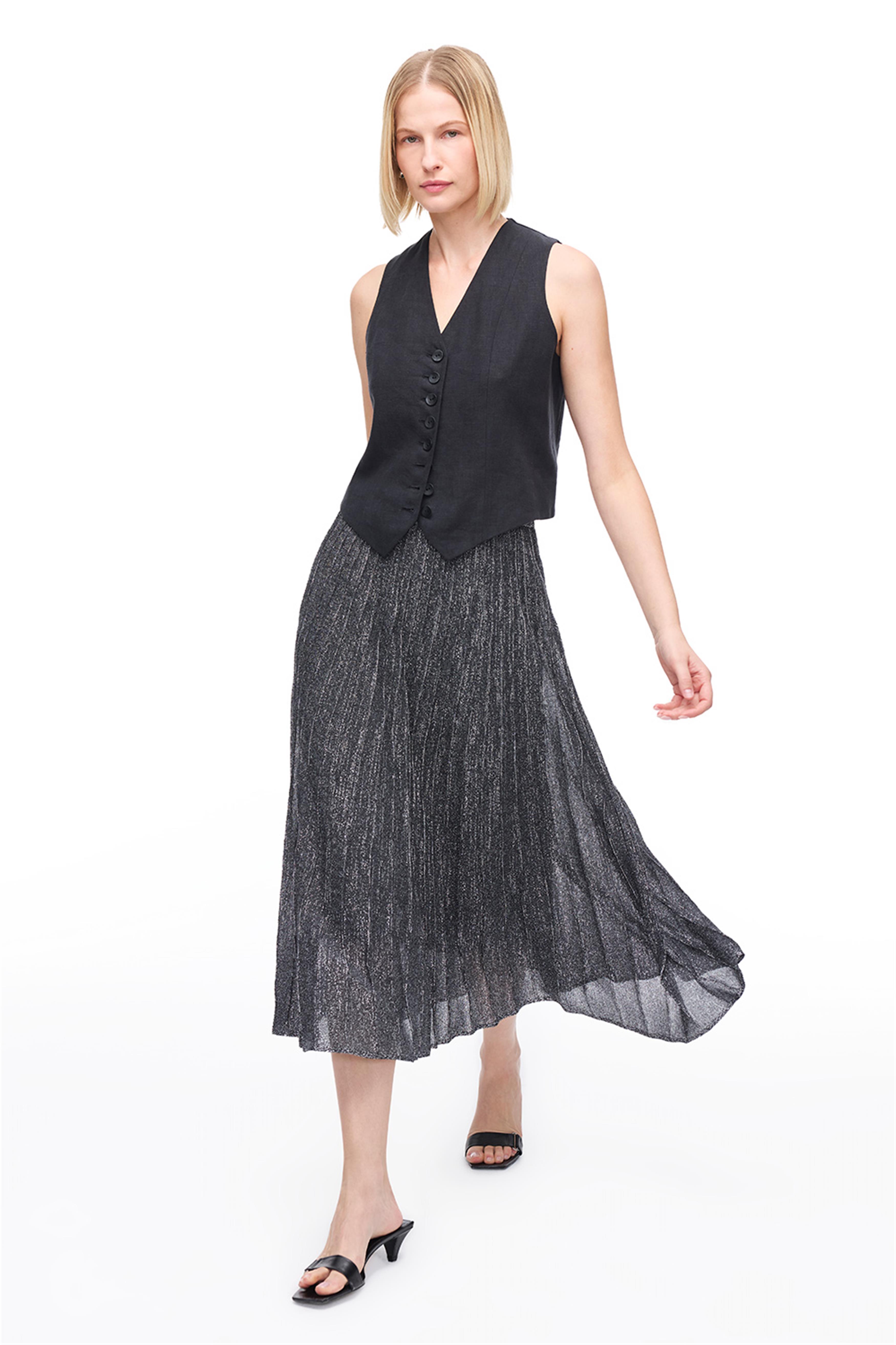 Siyah Triko Pilise Etek