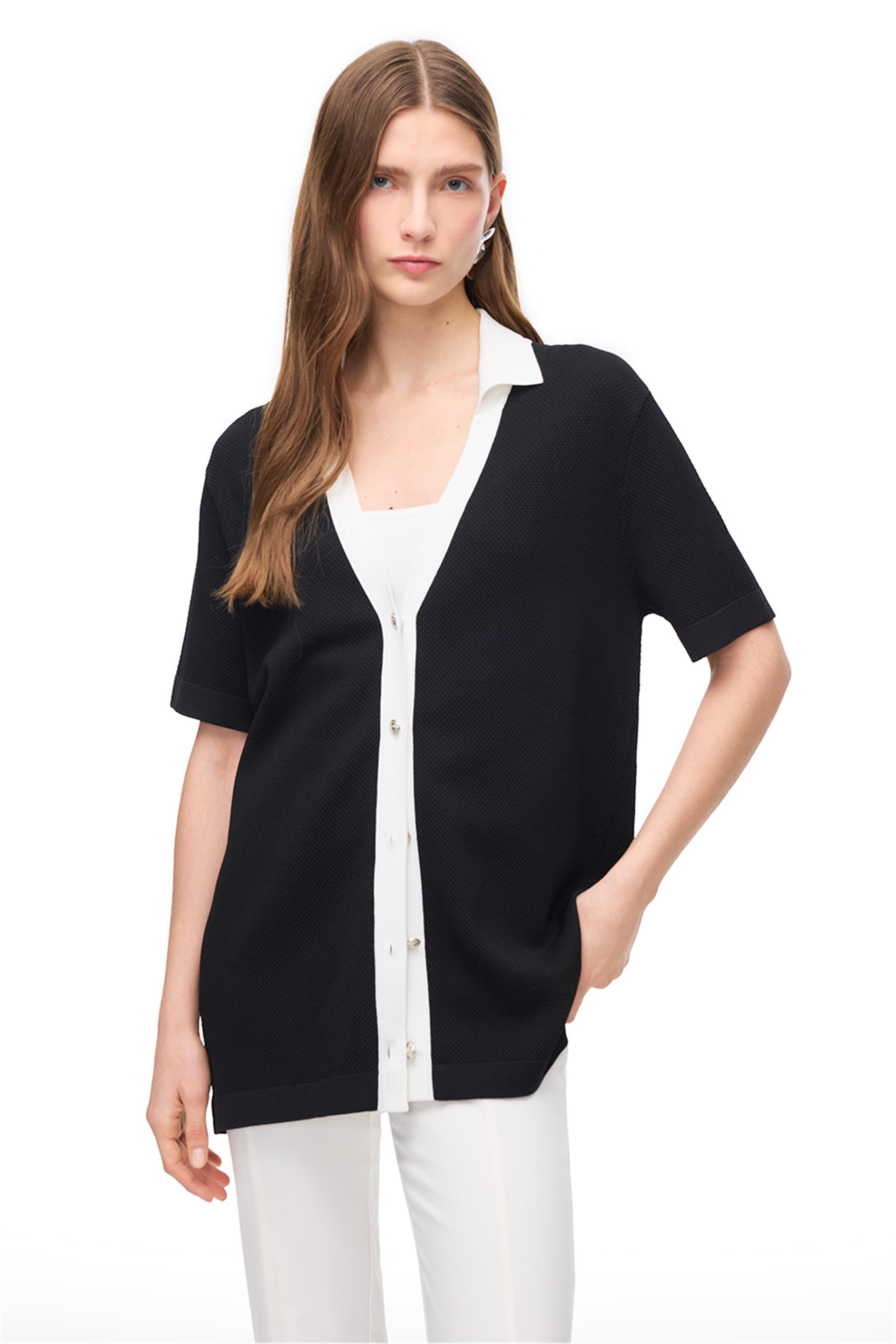 Siyah Triko Triko Hırka