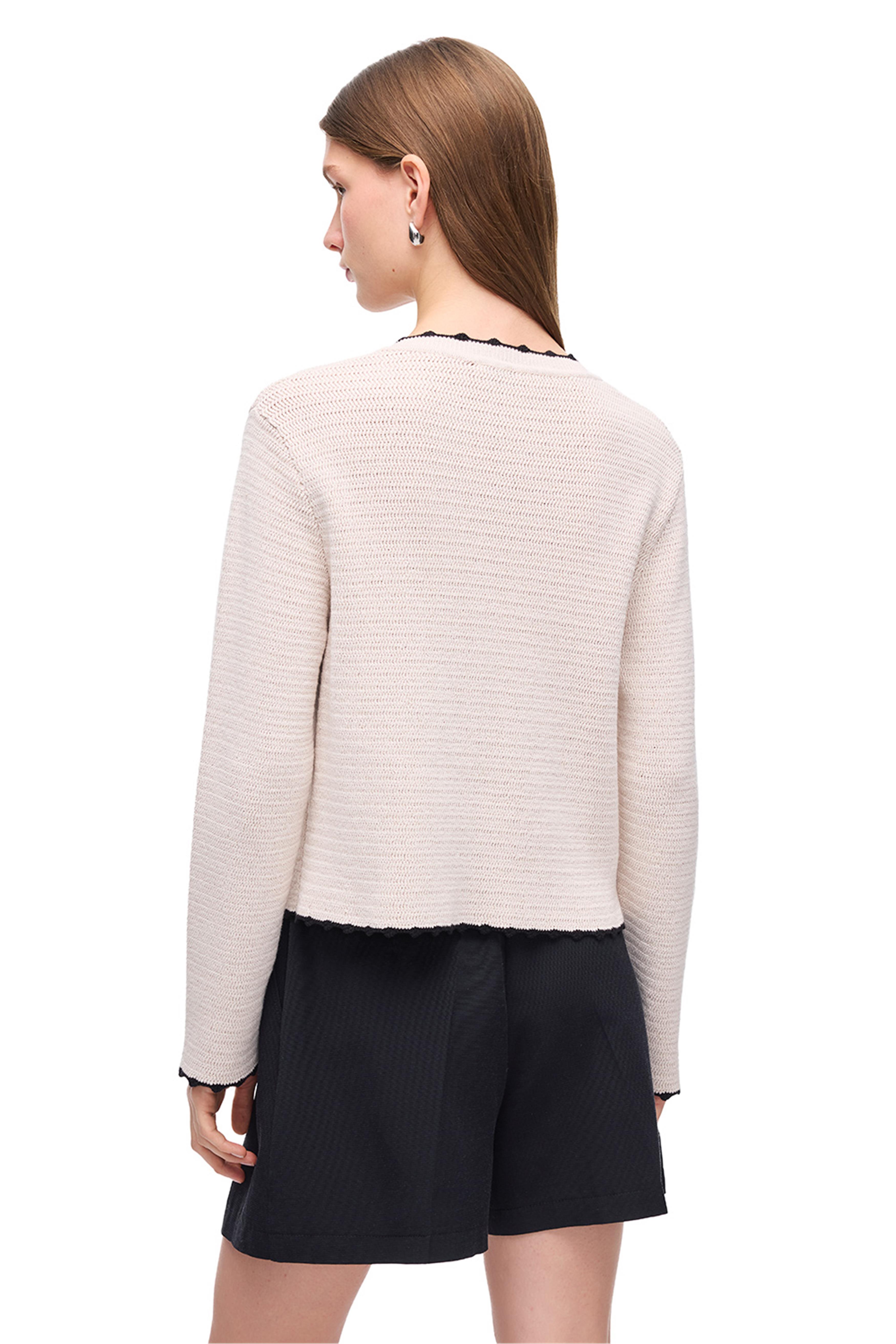 Taş Bisiklet Yaka Düğmeli Triko Hırka