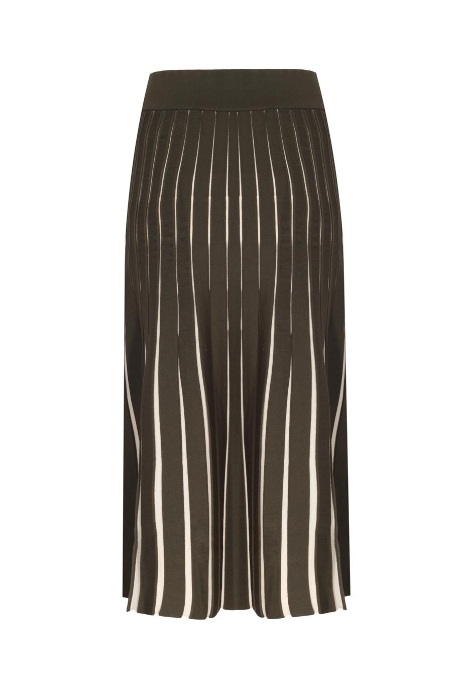 Triko Rahat Kalıp Bilek Boy Hakı Etek