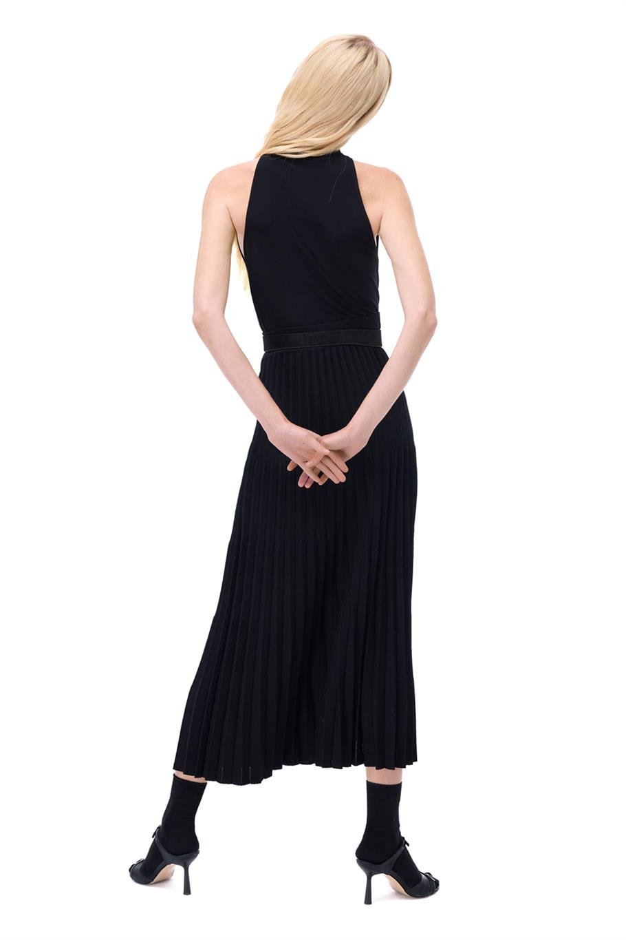 Triko Rahat Kalıp Bilek Boy Siyah Etek