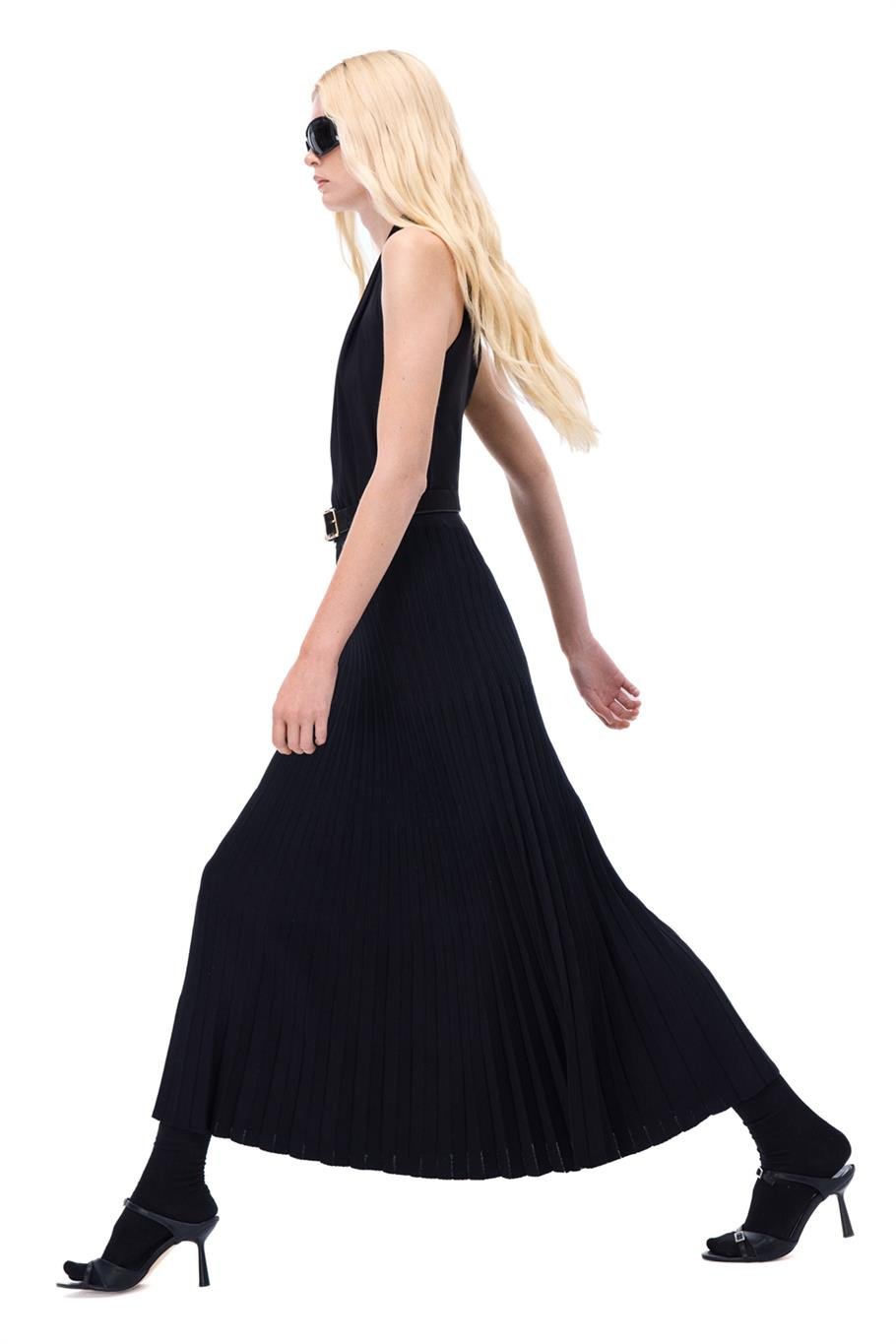 Triko Rahat Kalıp Bilek Boy Siyah Etek