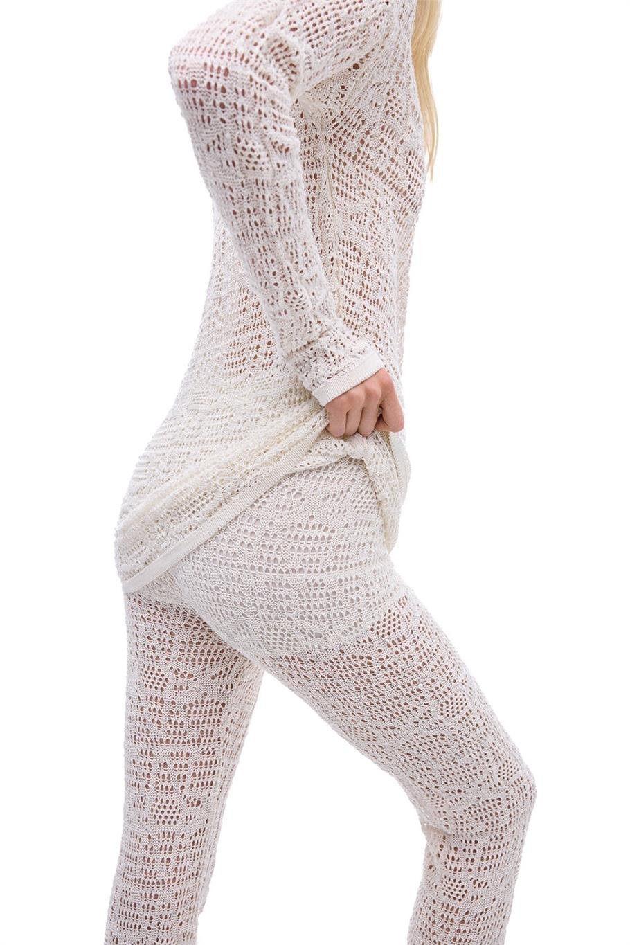 Triko Slim Fit Uzun Boy Bej Pantolon