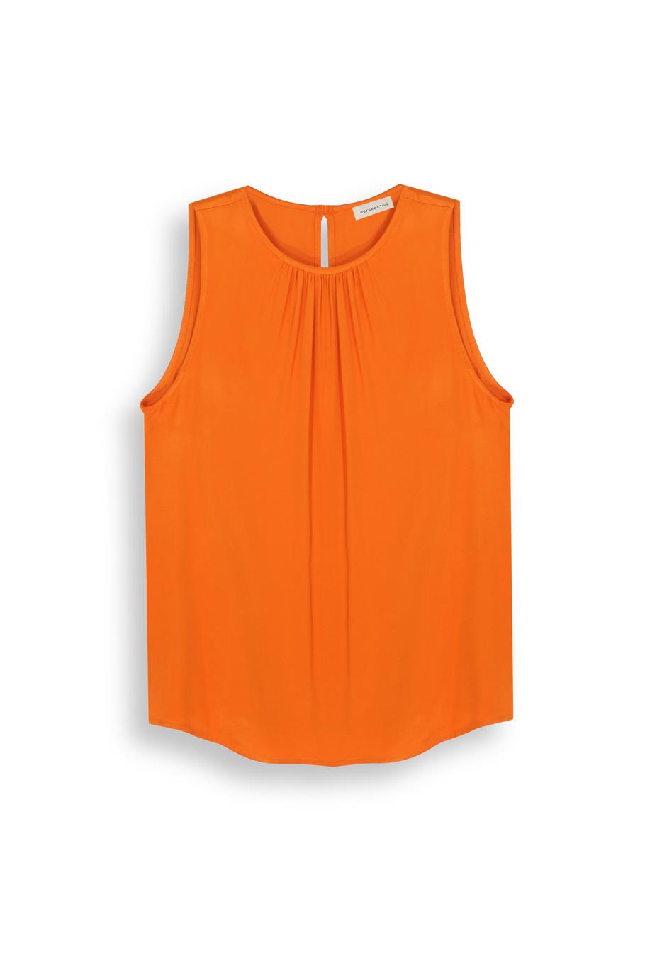 Turuncu Safira Regular Fit Bisiklet Yaka Bluz