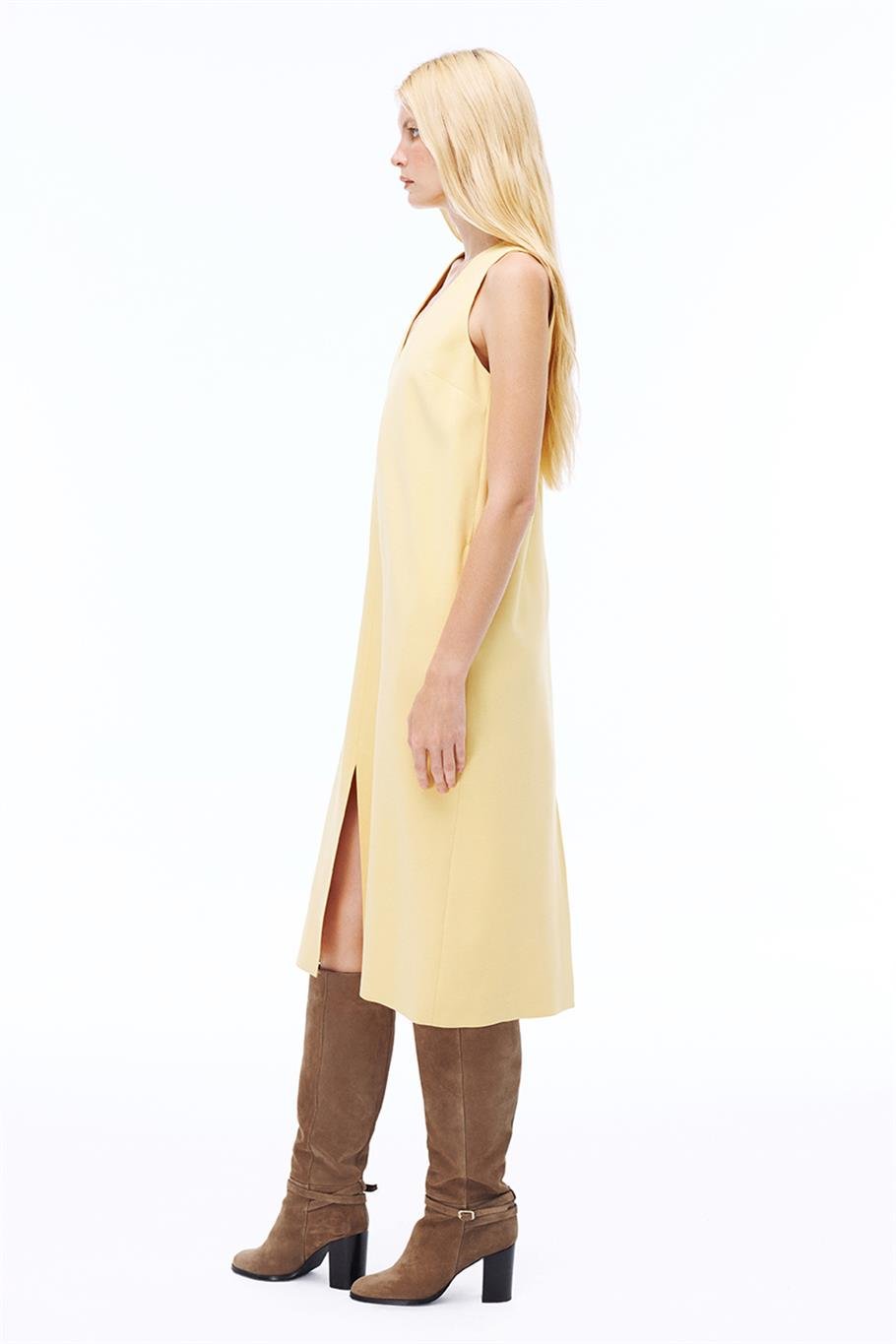 Vanilya V-Yaka Midi Elbise