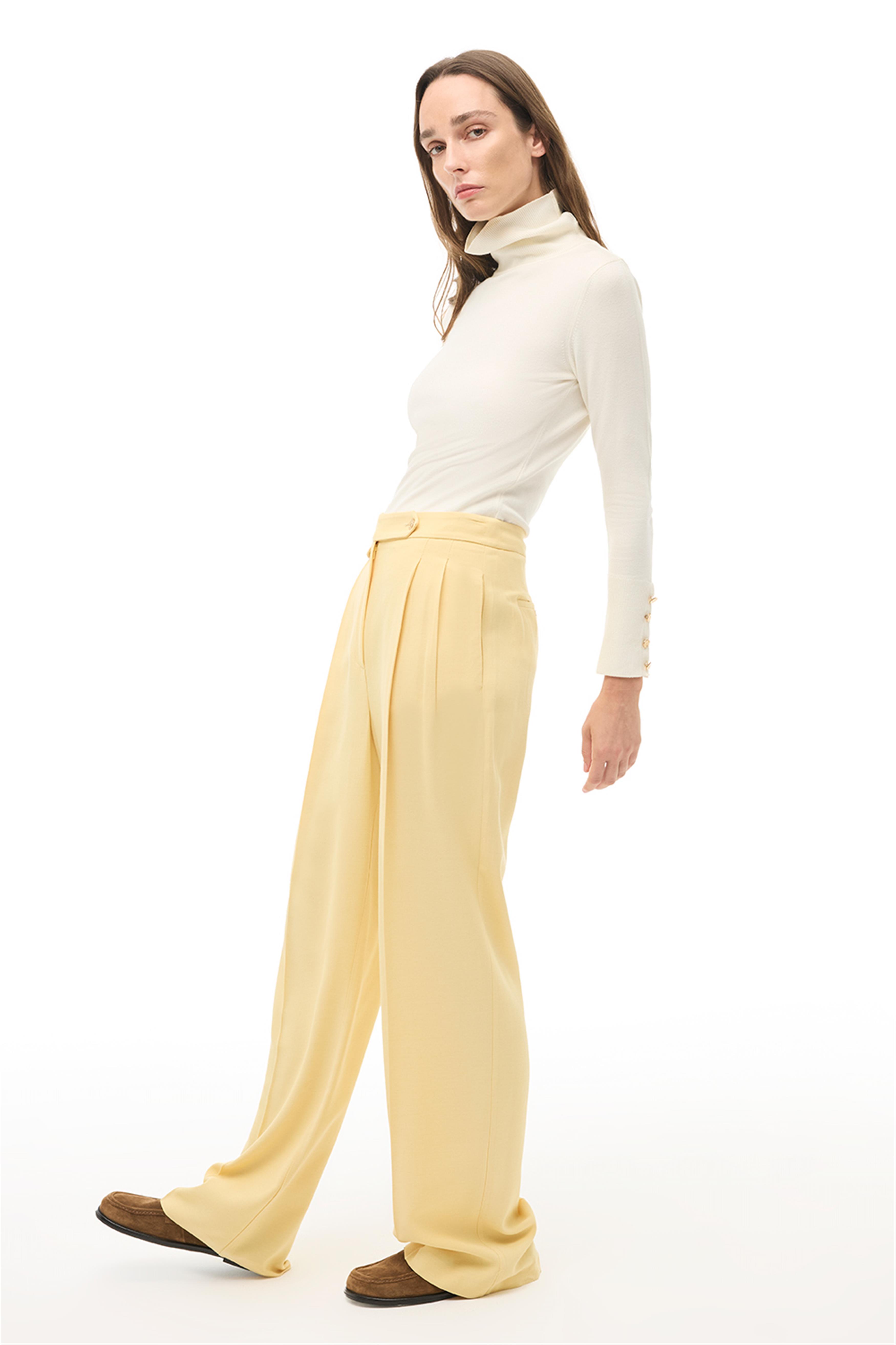 Vanilya Yüksek Bel Geniş Paça Pantolon