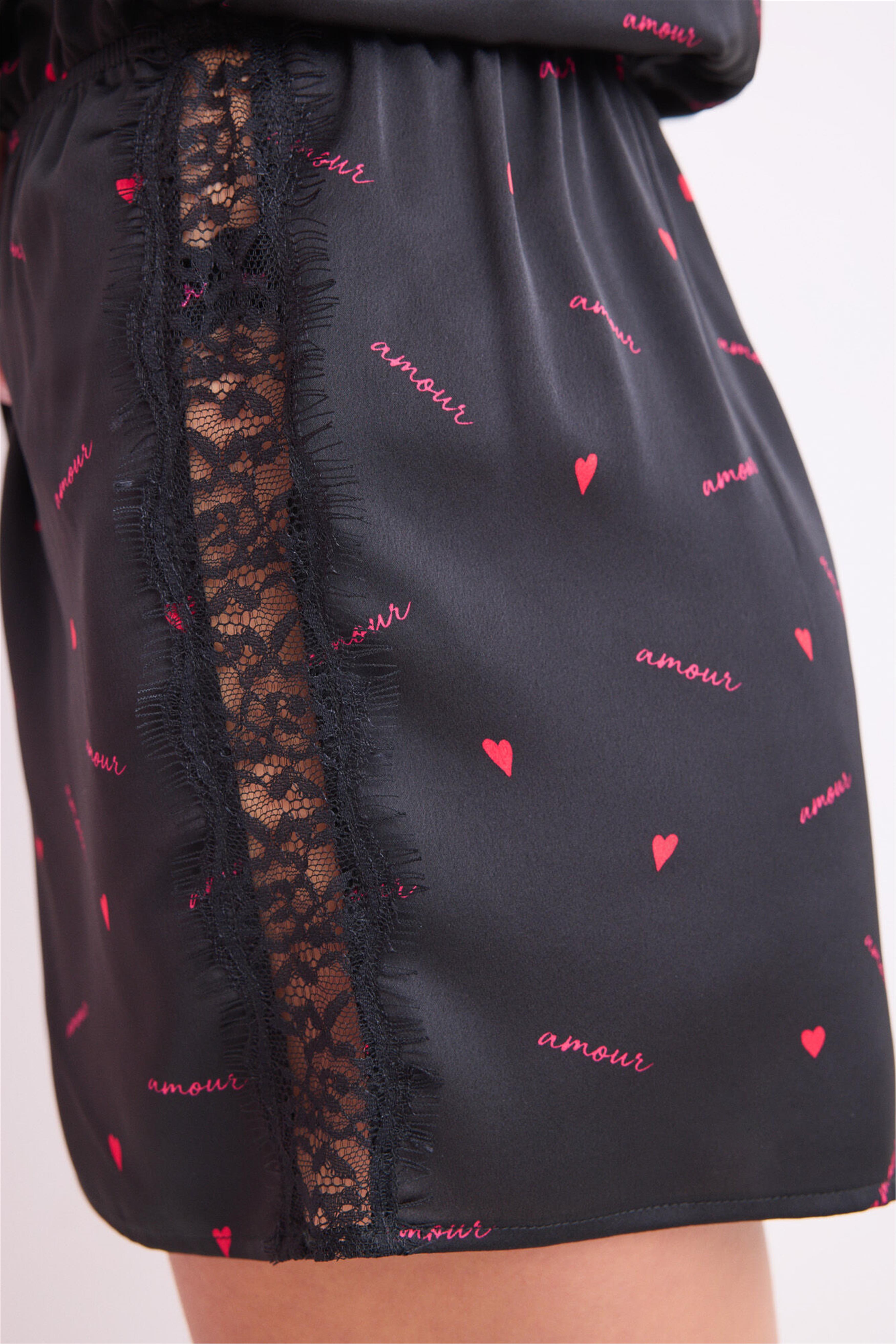 Women Secret Kadın Siyah şortlu Tulum Pijama