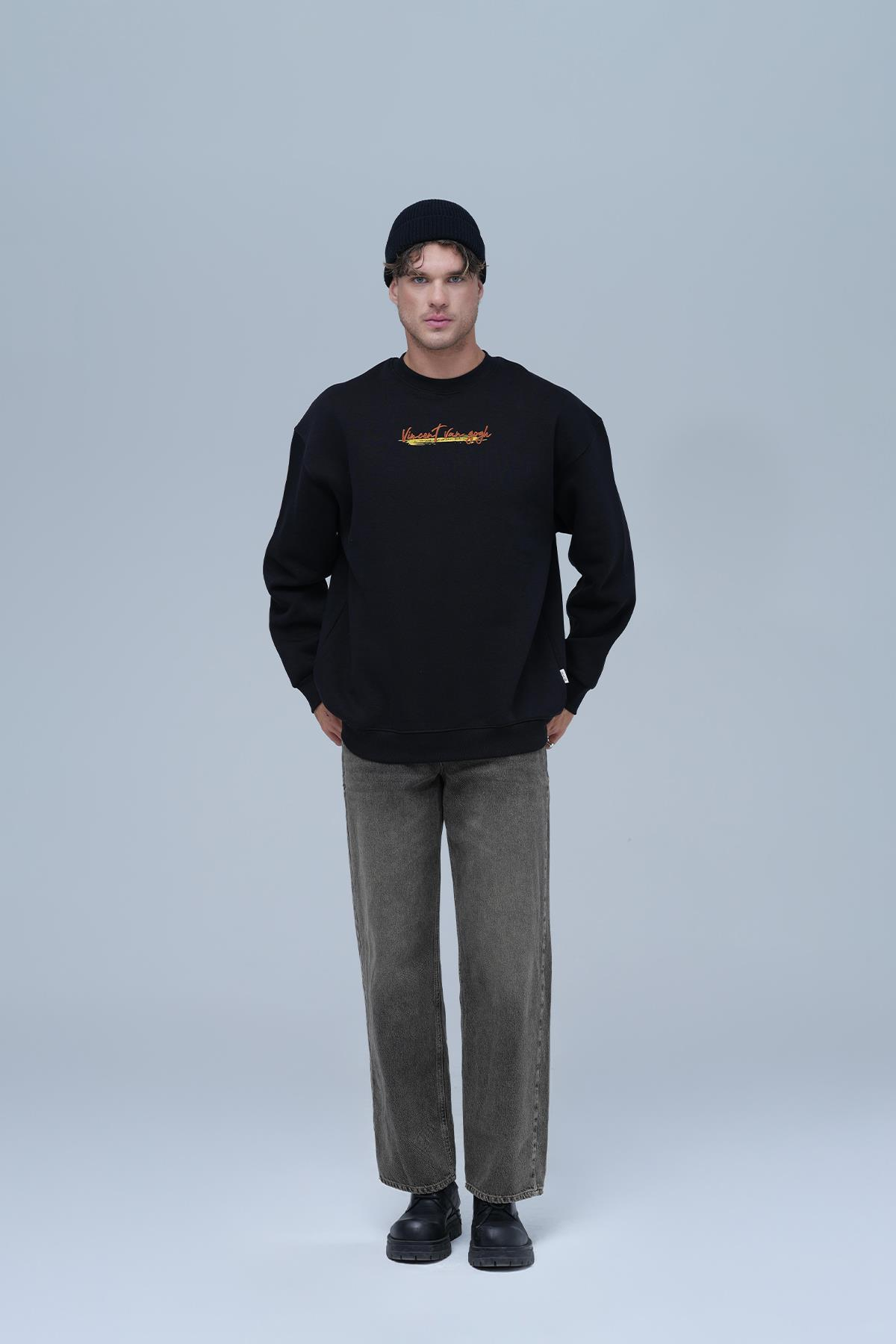 Art Nomad Oversize Sweatshirt Erkek Siyah