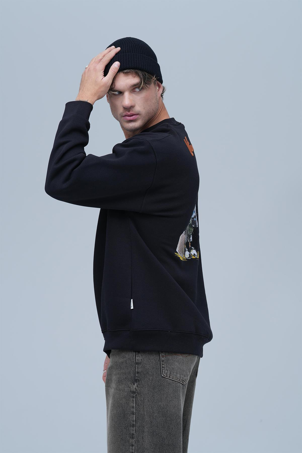 Art Nomad Oversize Sweatshirt Erkek Siyah