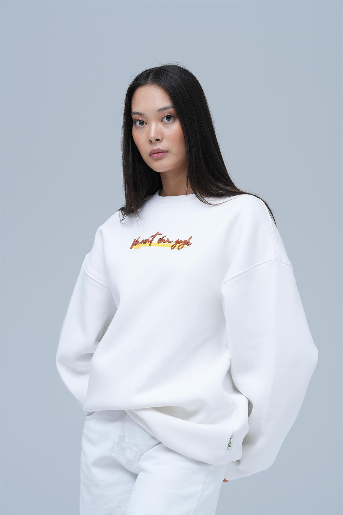 Art Nomad Oversize Sweatshirt Kadın Ekru