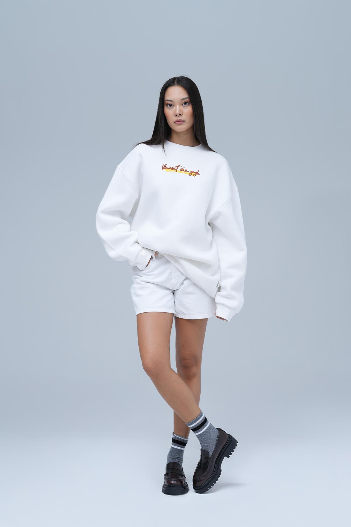 Art Nomad Oversize Sweatshirt Kadın Ekru