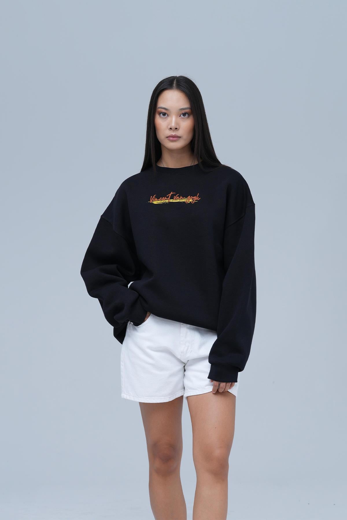 Art Nomad Oversize Sweatshirt Kadın Siyah