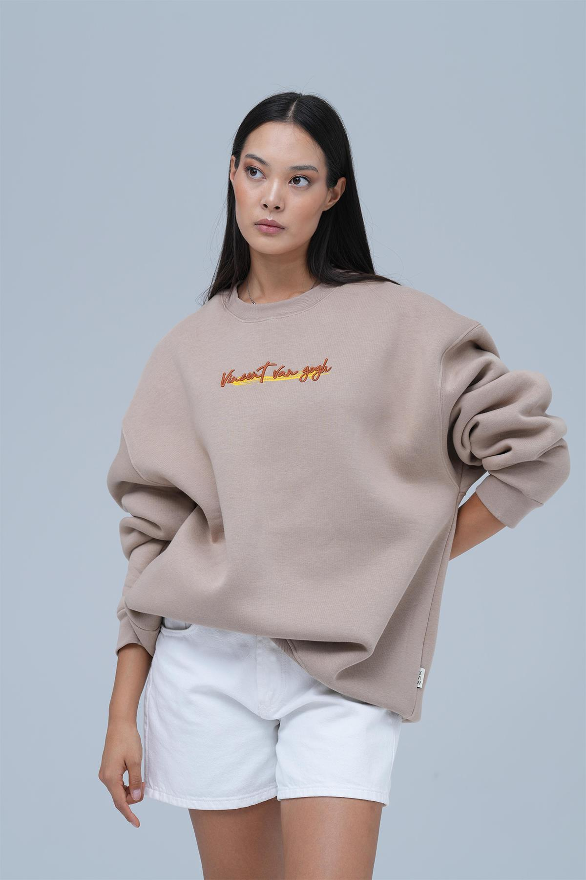 Art Nomad Oversize Sweatshirt Kadın Vizon